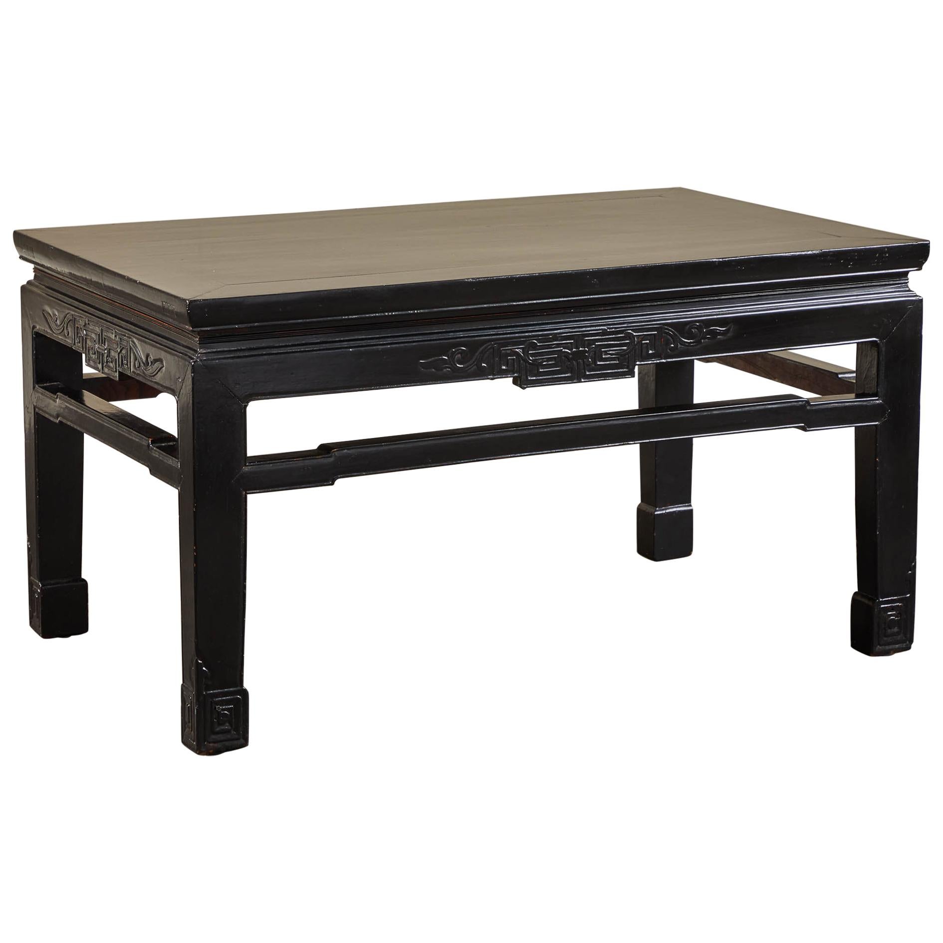 18th Century Low Black Lacquer Kang Table