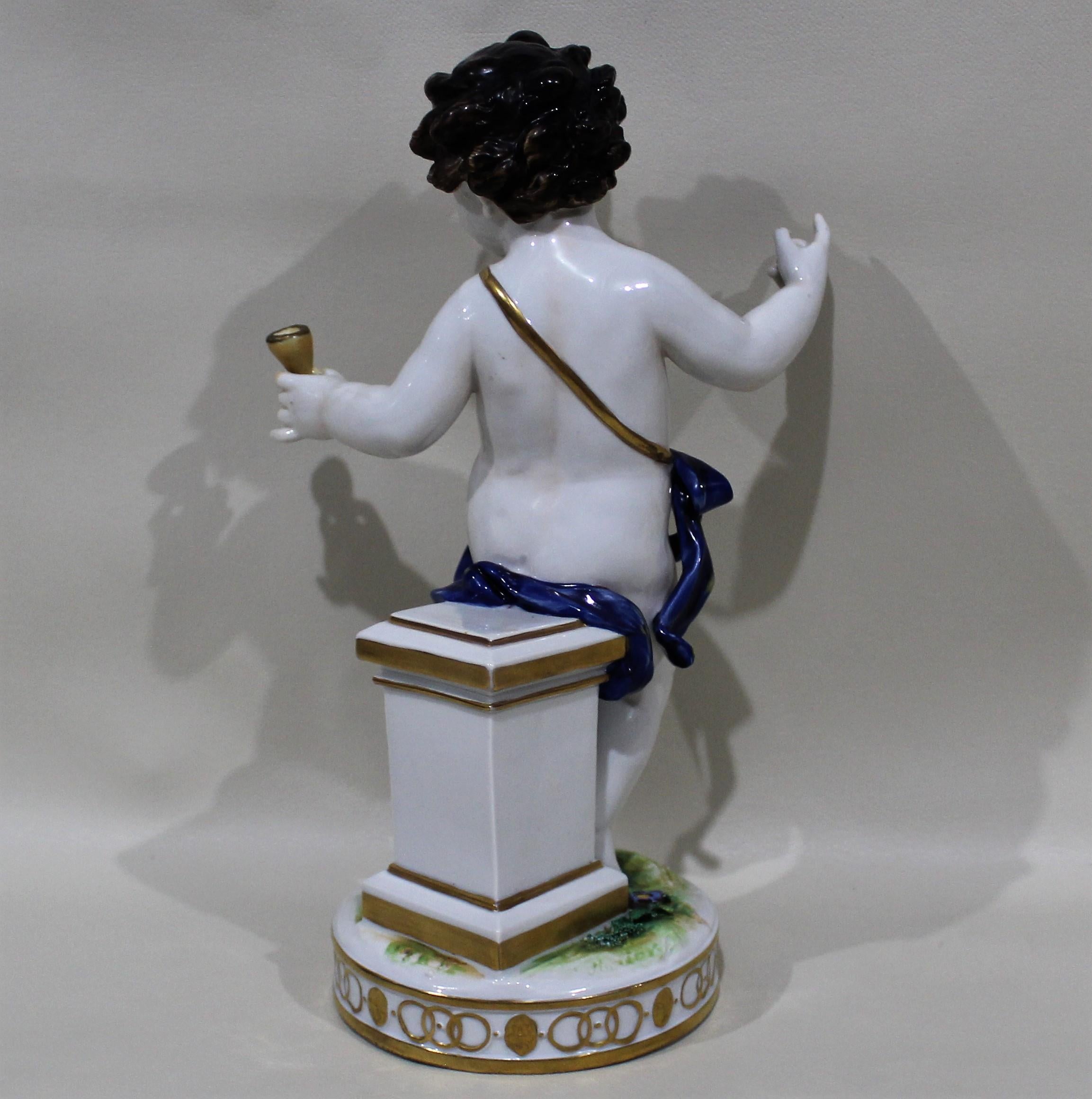 Rococo 18th Century Ludwigsburg Porcelain Figure of Young Bacchus from Roman Mythology