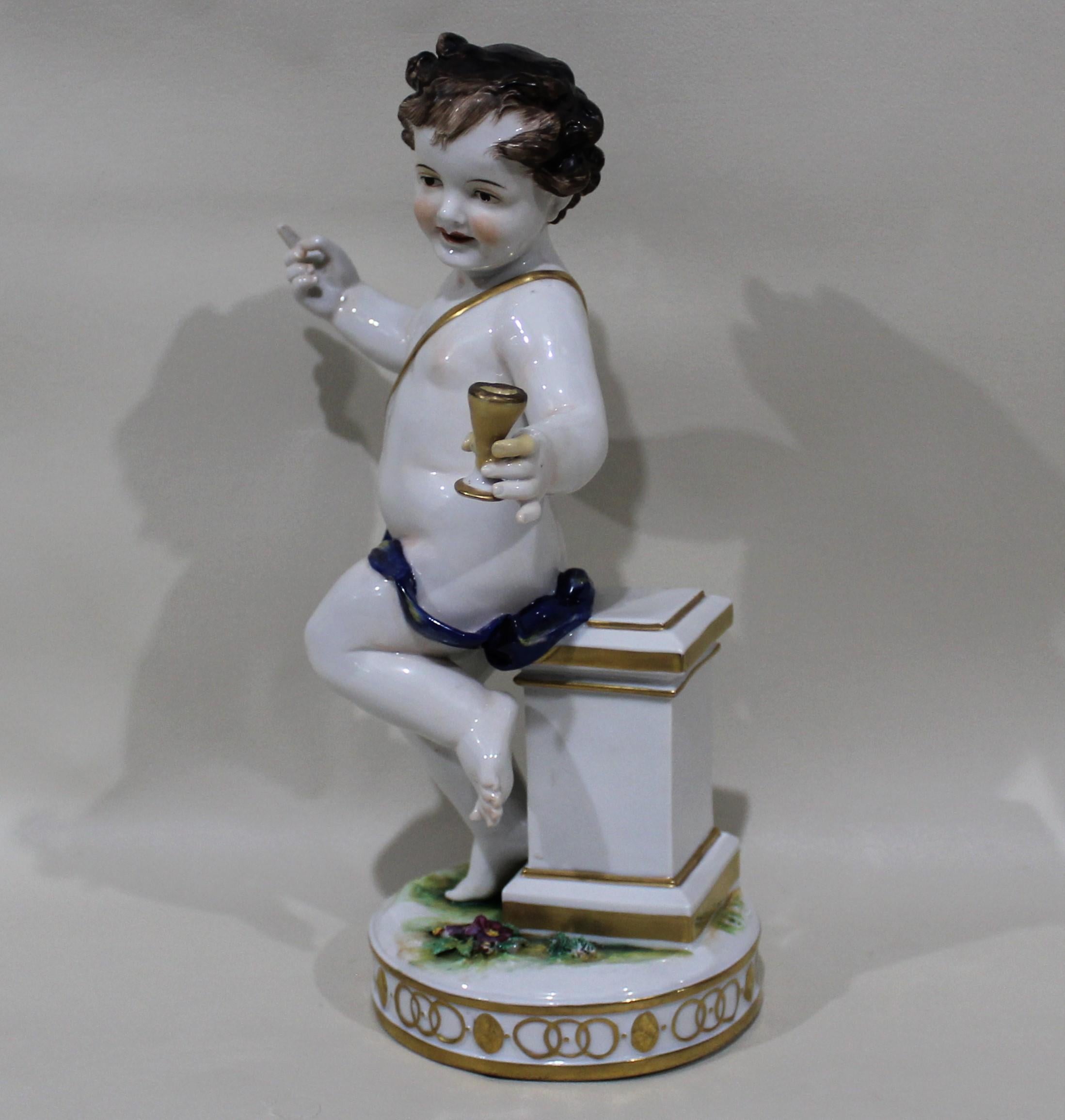 18th Century Ludwigsburg Porcelain Figure of Young Bacchus from Roman Mythology In Good Condition In Hamilton, Ontario