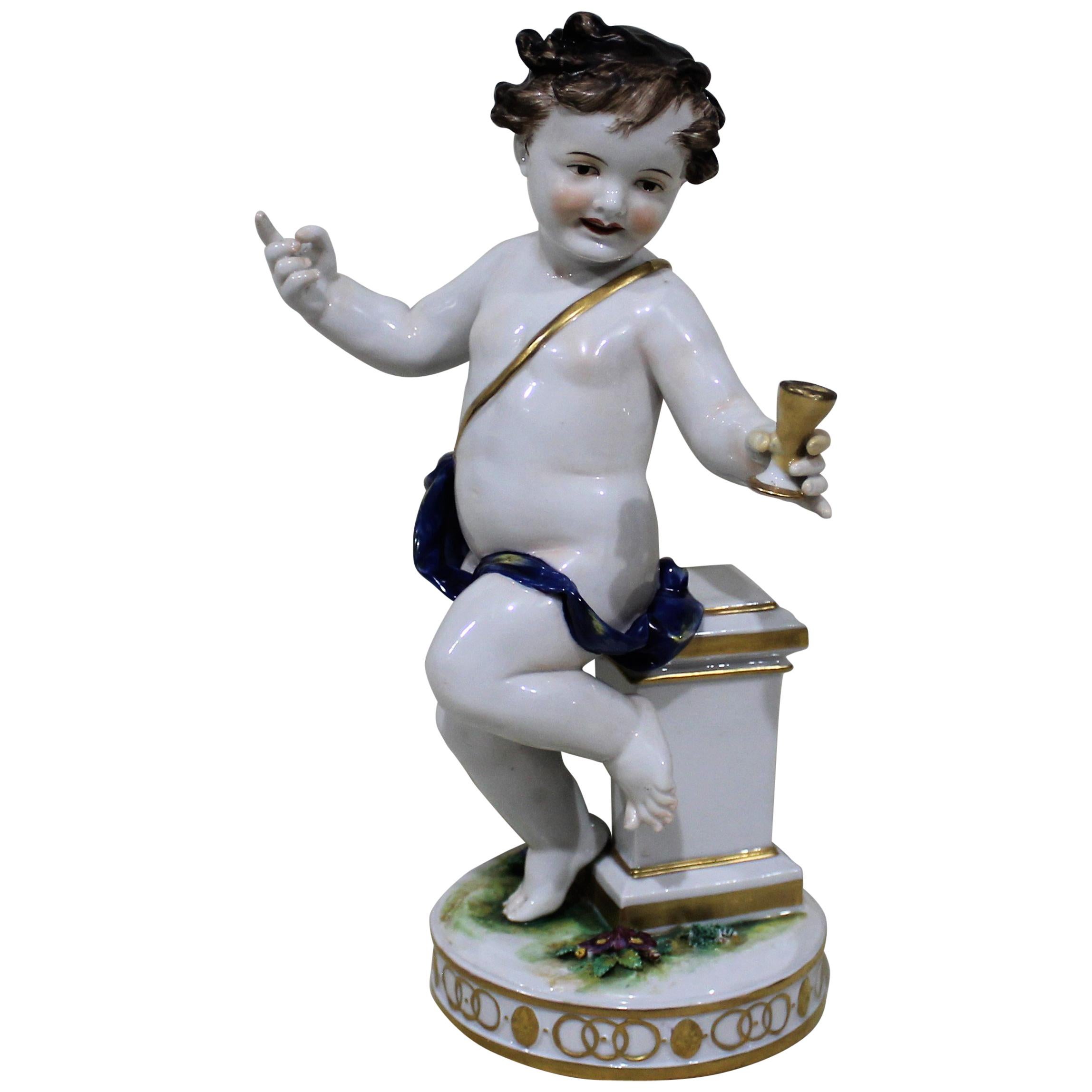 18th Century Ludwigsburg Porcelain Figure of Young Bacchus from Roman Mythology