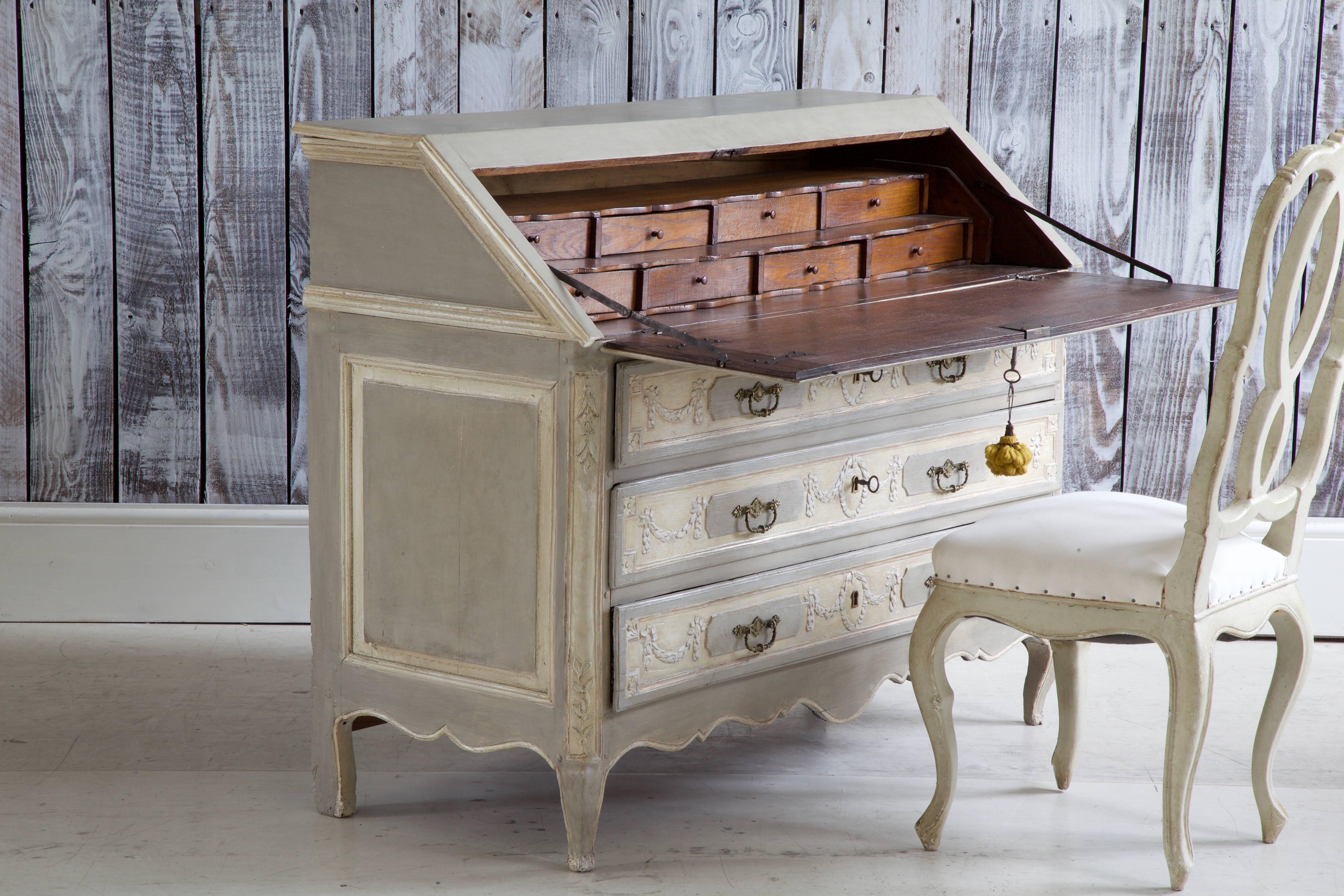 18th Century and Earlier 18th Century French Painted Writing Desk