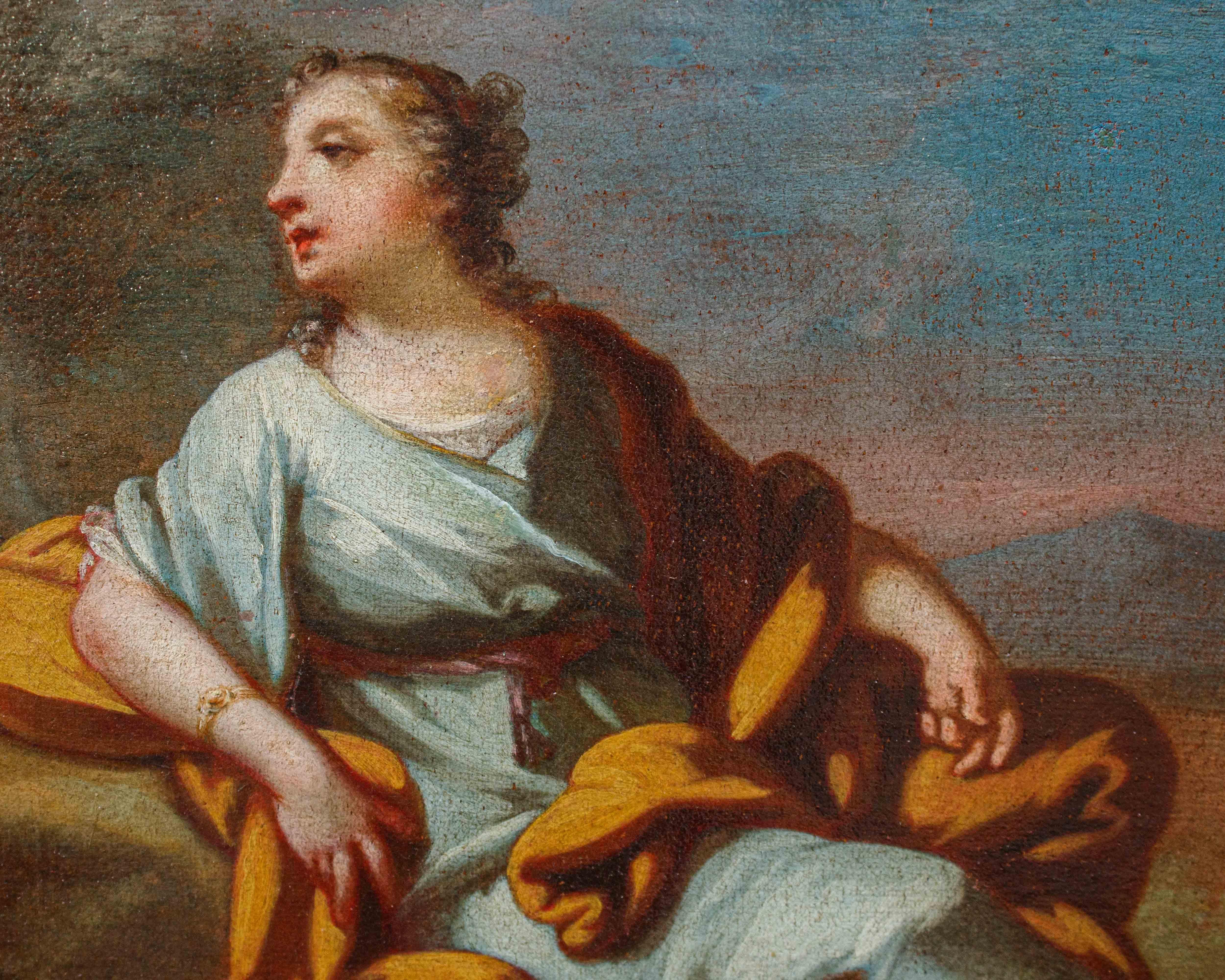 Lying, weibliche Figur, Gemälde von Giovanni Domenico Molinari, 18. Jahrhundert (18. Jahrhundert und früher) im Angebot