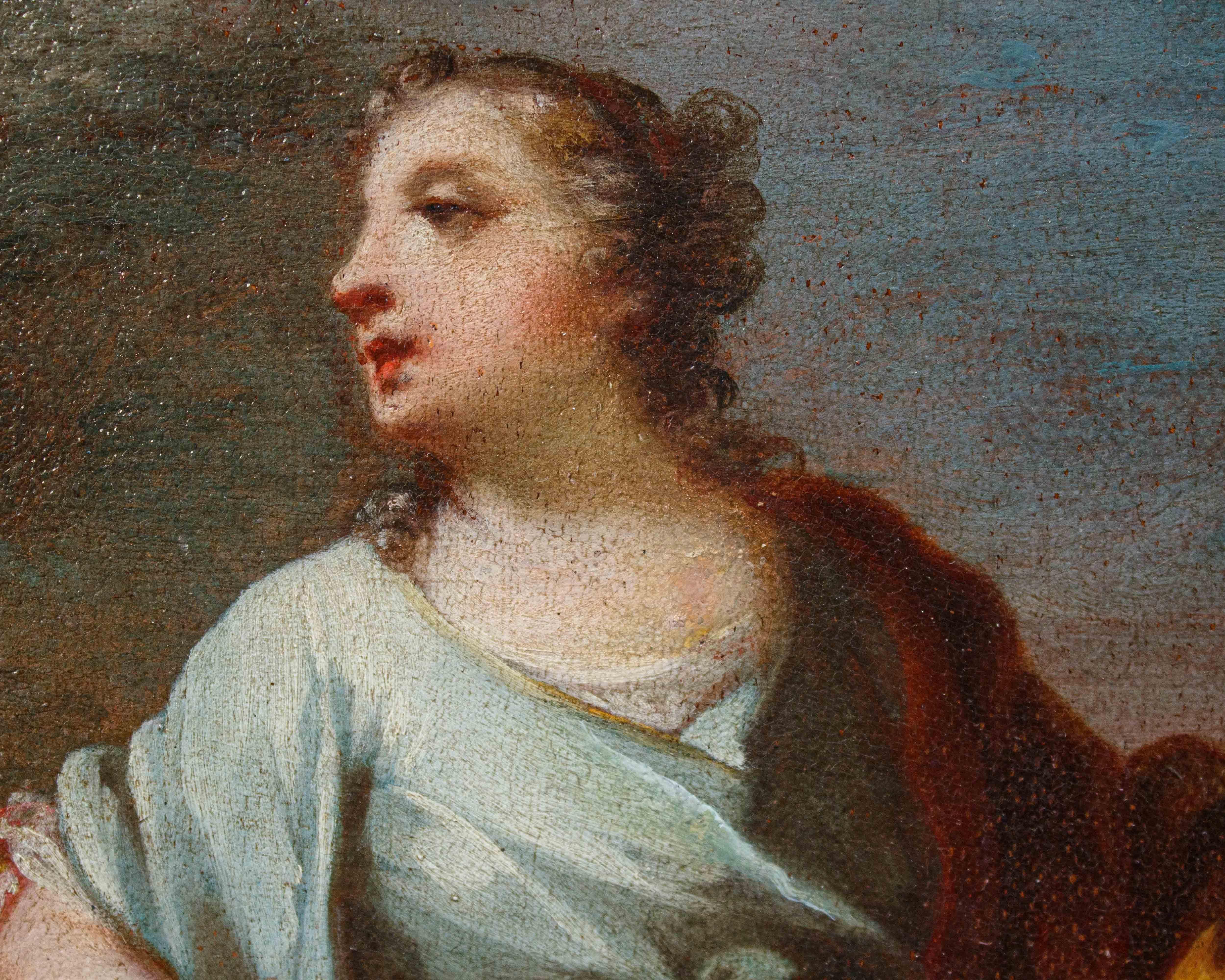 Lying, weibliche Figur, Gemälde von Giovanni Domenico Molinari, 18. Jahrhundert (Leinwand) im Angebot