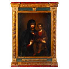 18th Century Madonna & Child Old Master in Tabernacle Frame