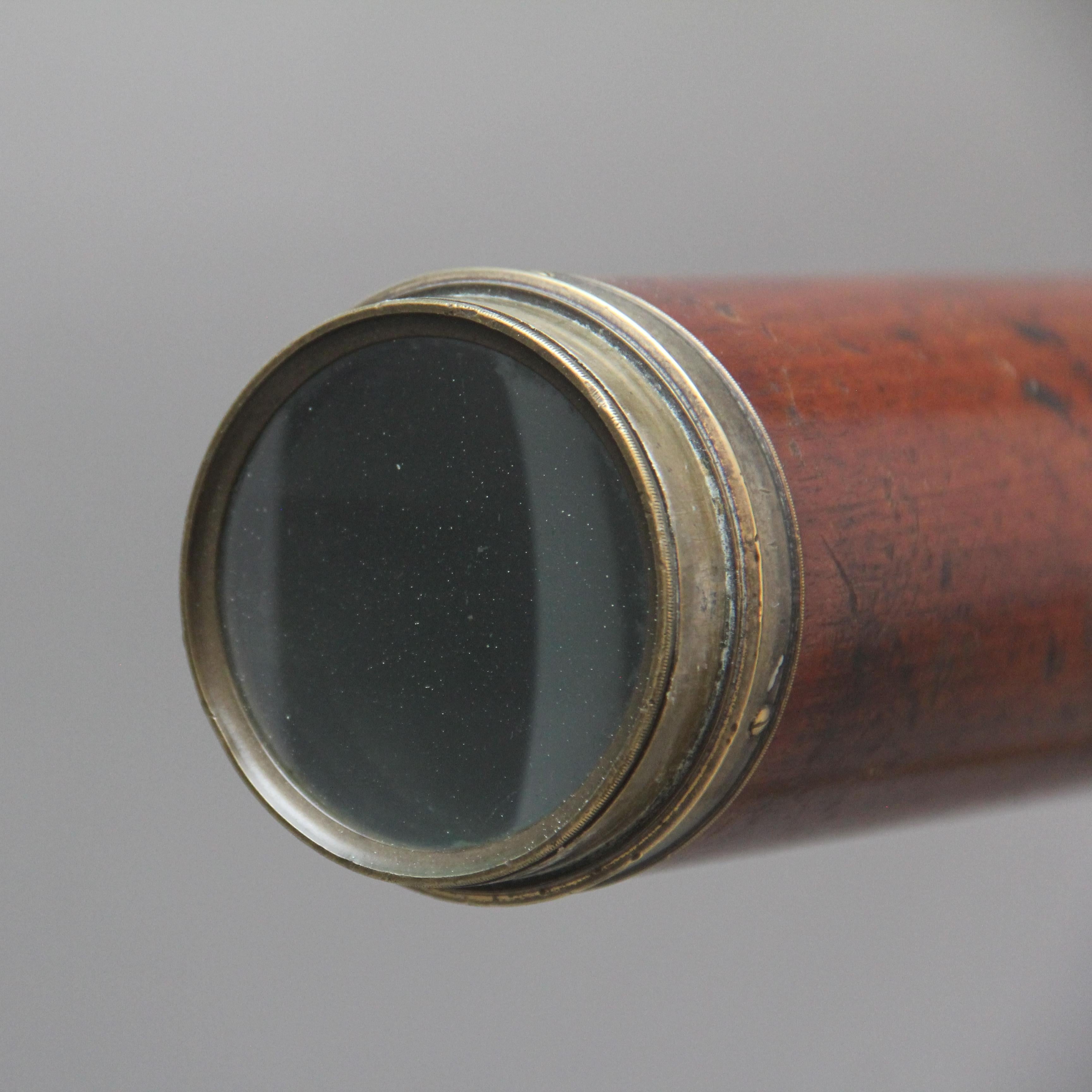 18th Century mahogany and brass telescope by Nairne & Blunt of London For Sale 6