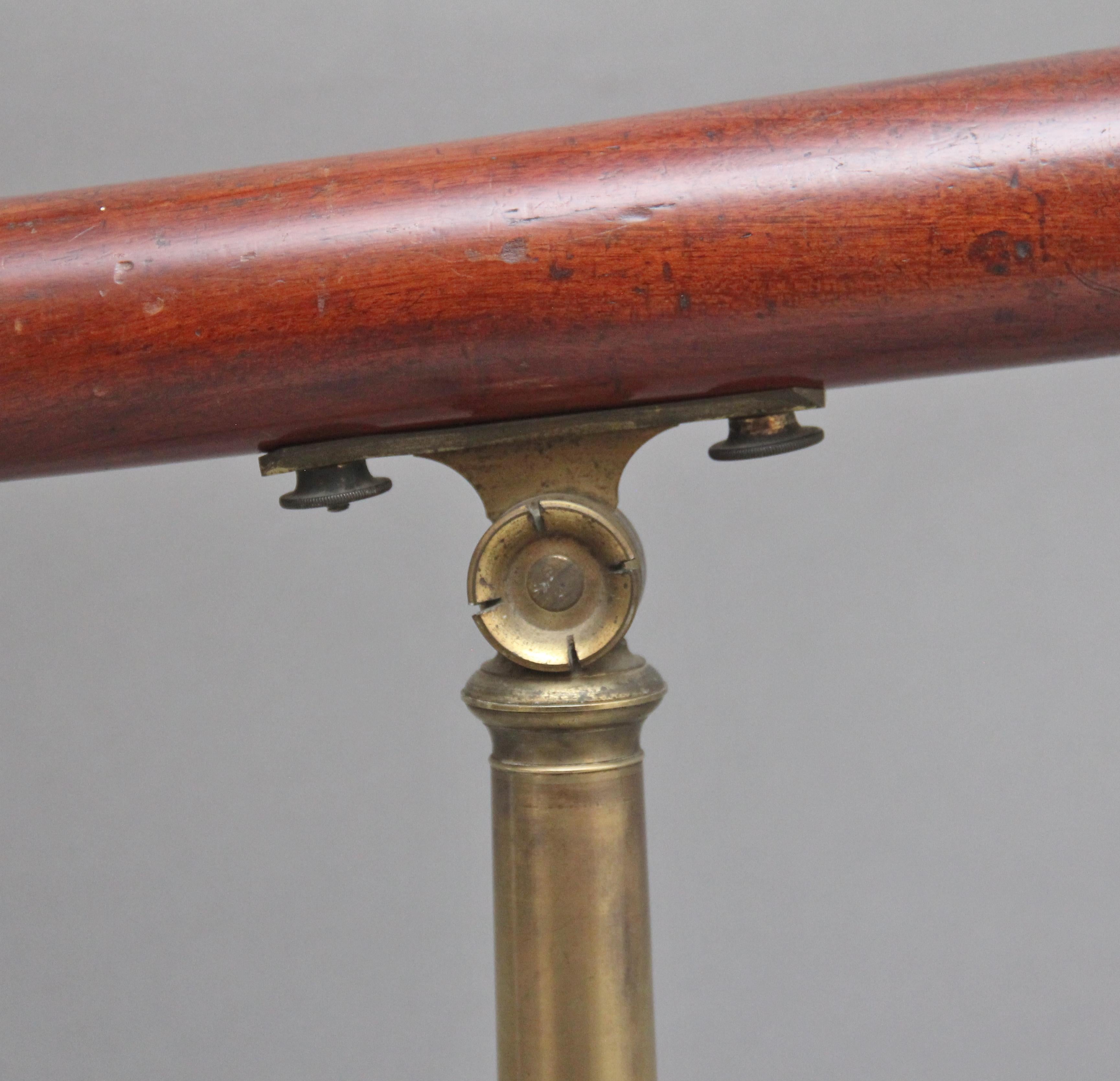 18th Century mahogany and brass telescope by Nairne & Blunt of London For Sale 1