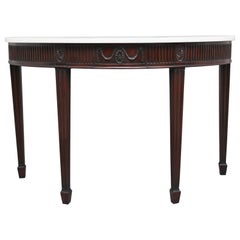 18th Century Mahogany and Marble Top Consul Table