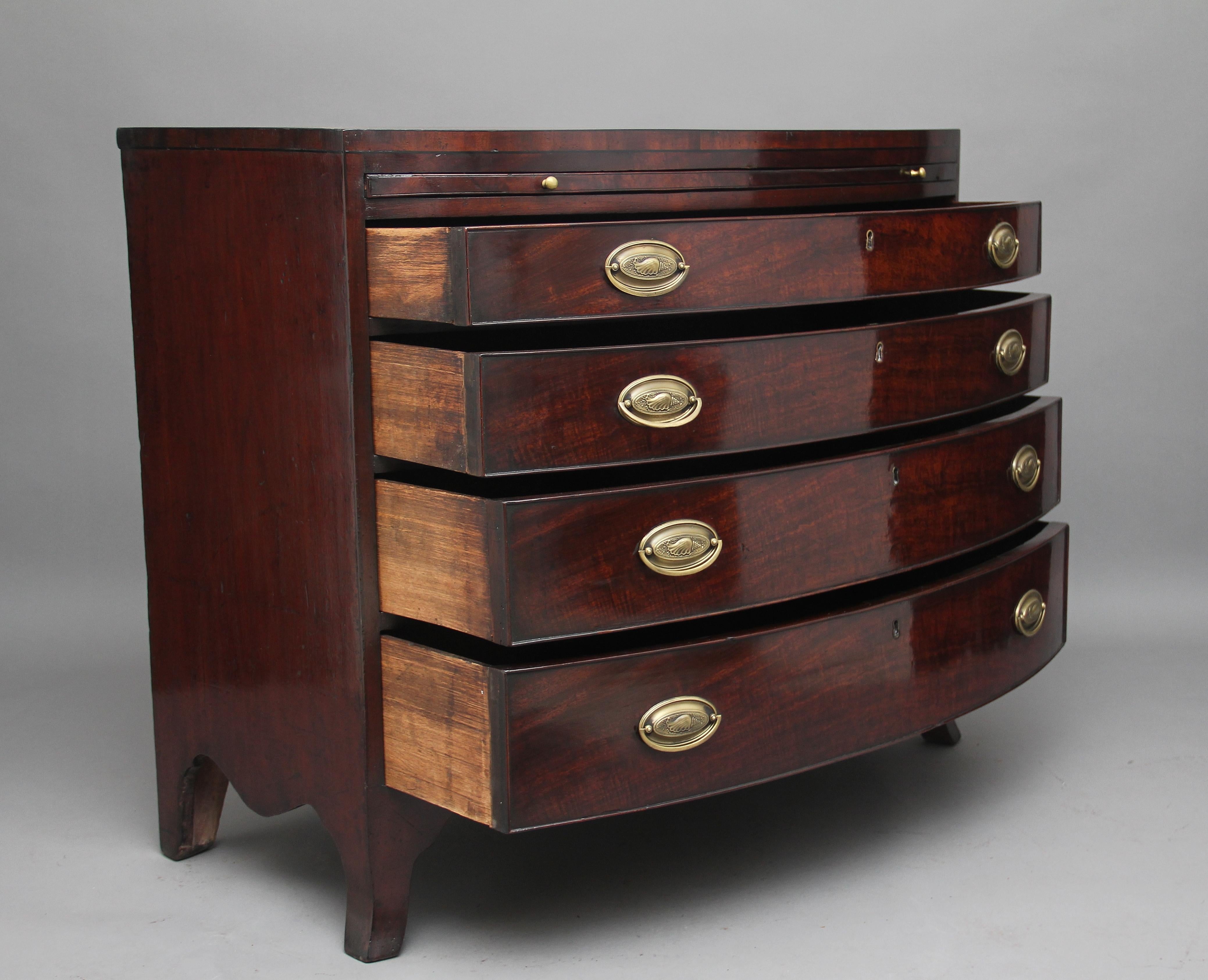 Late 18th Century 18th Century Mahogany Bowfront Chest