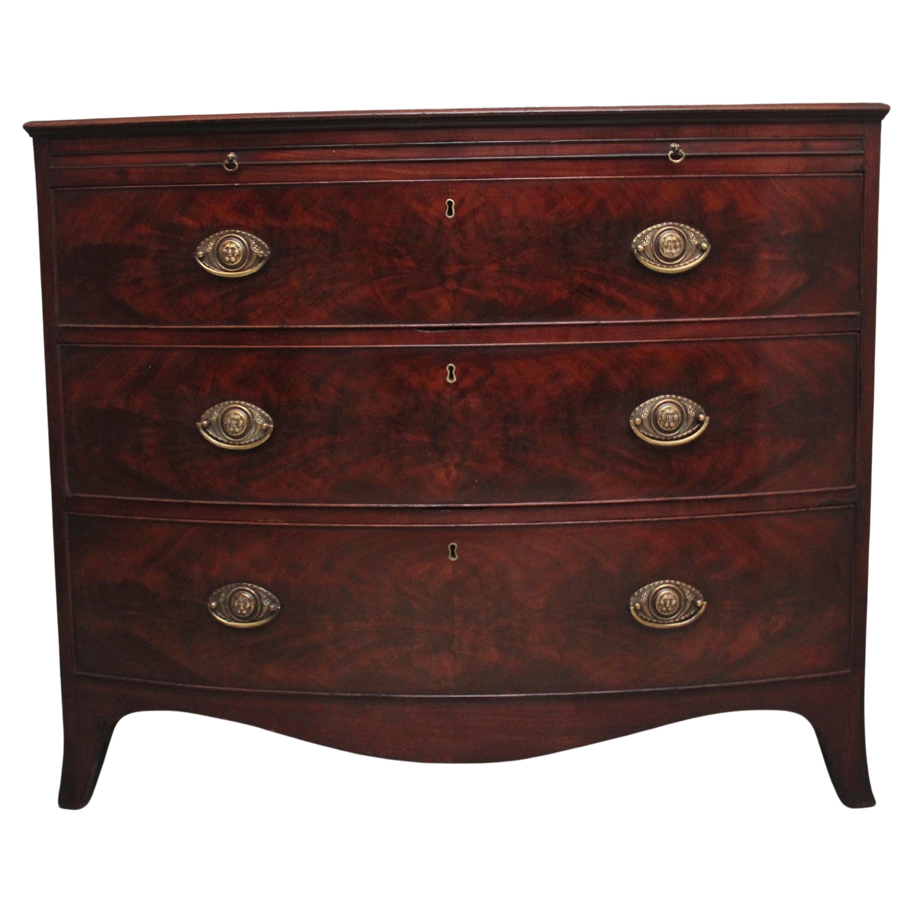 18th Century mahogany bowfront chest of drawers For Sale