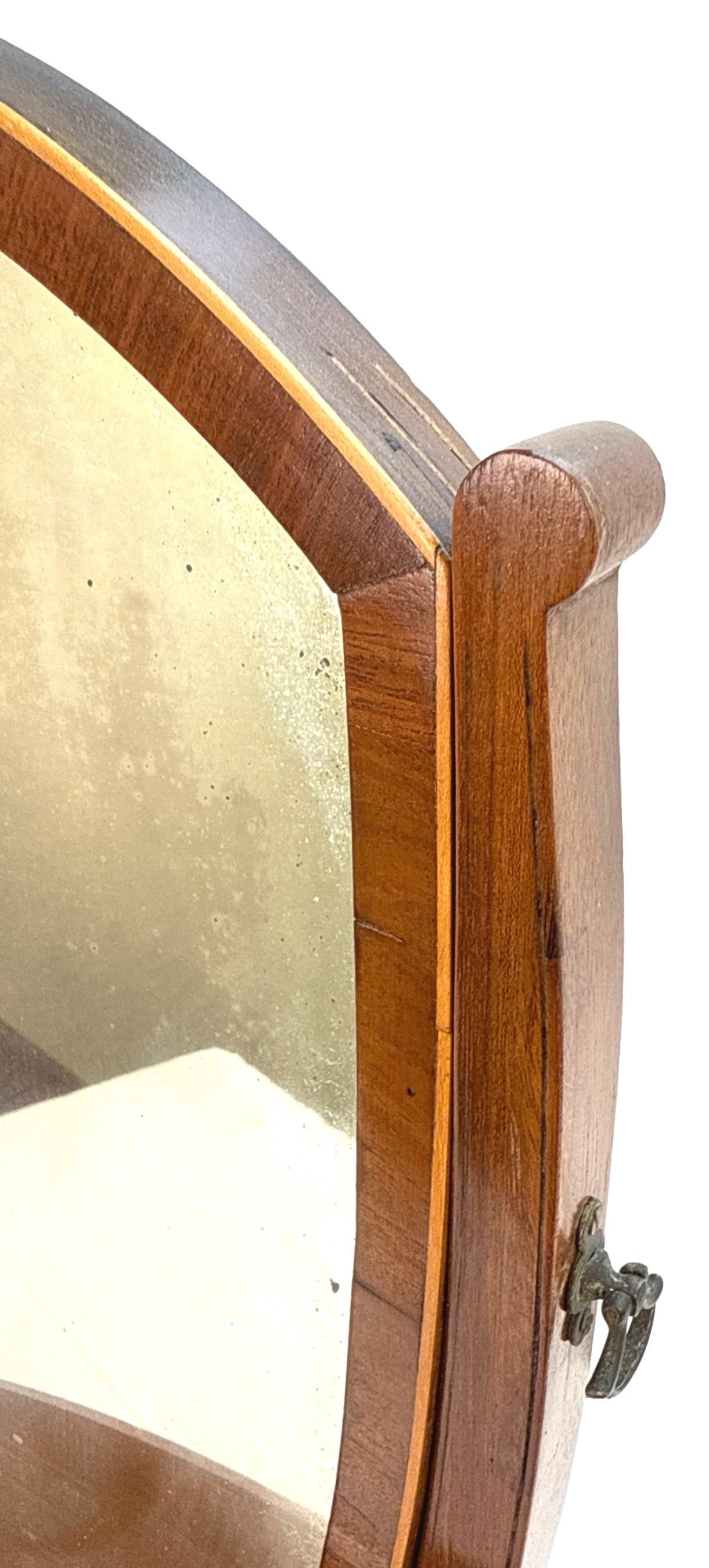 18th Century Mahogany Bowfront Dressing Table Mirror For Sale 1