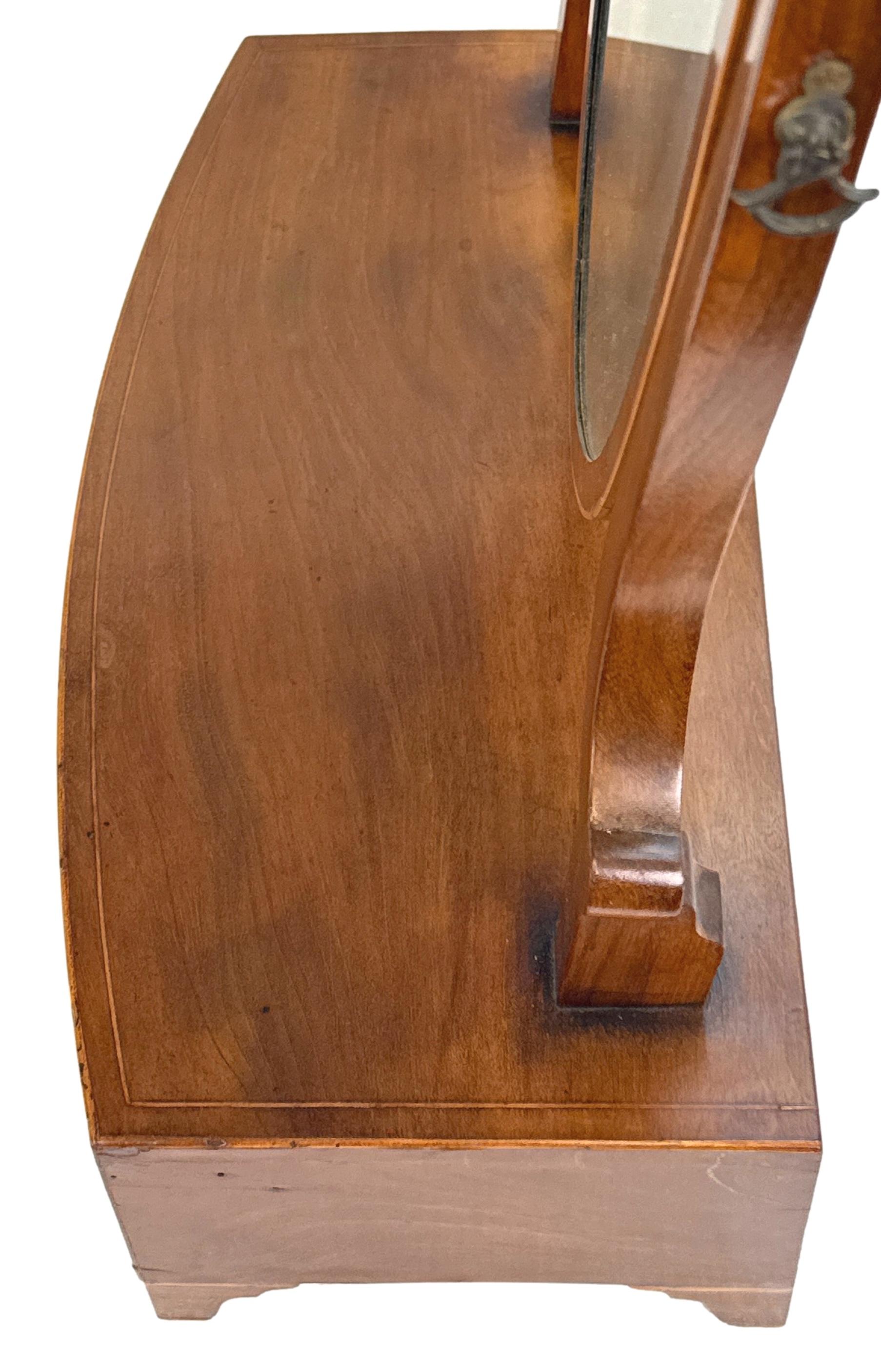 18th Century Mahogany Bowfront Dressing Table Mirror For Sale 3