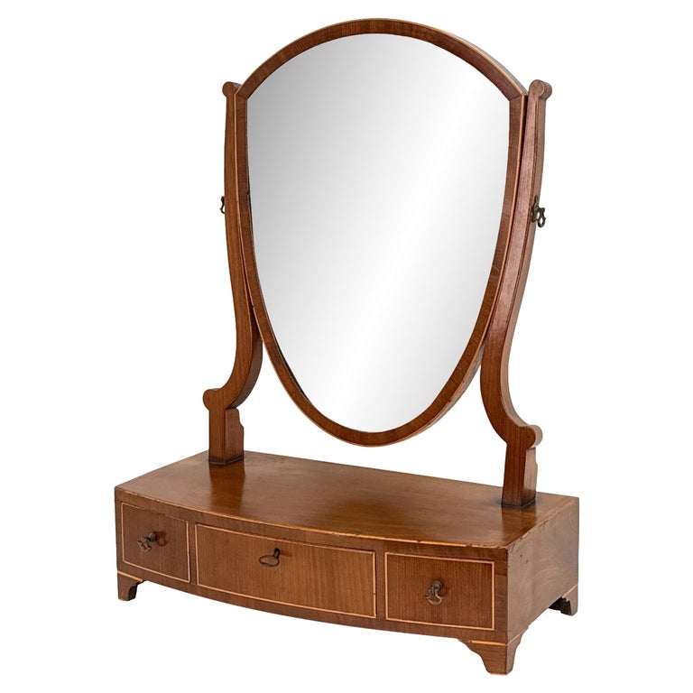 18th Century Mahogany Bowfront Dressing Table Mirror For Sale at 1stDibs