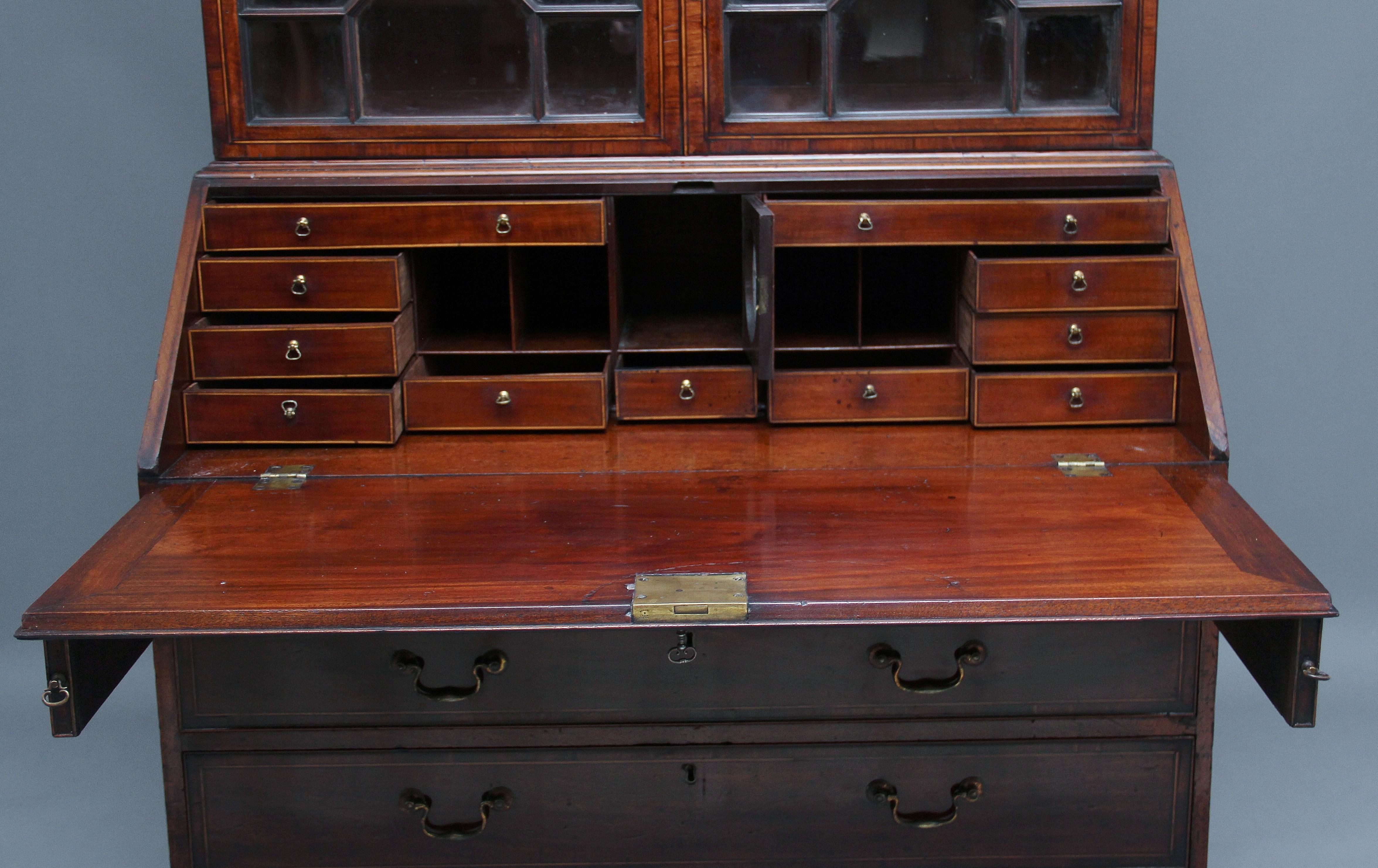 Late 18th Century 18th Century Mahogany Bureau Bookcase