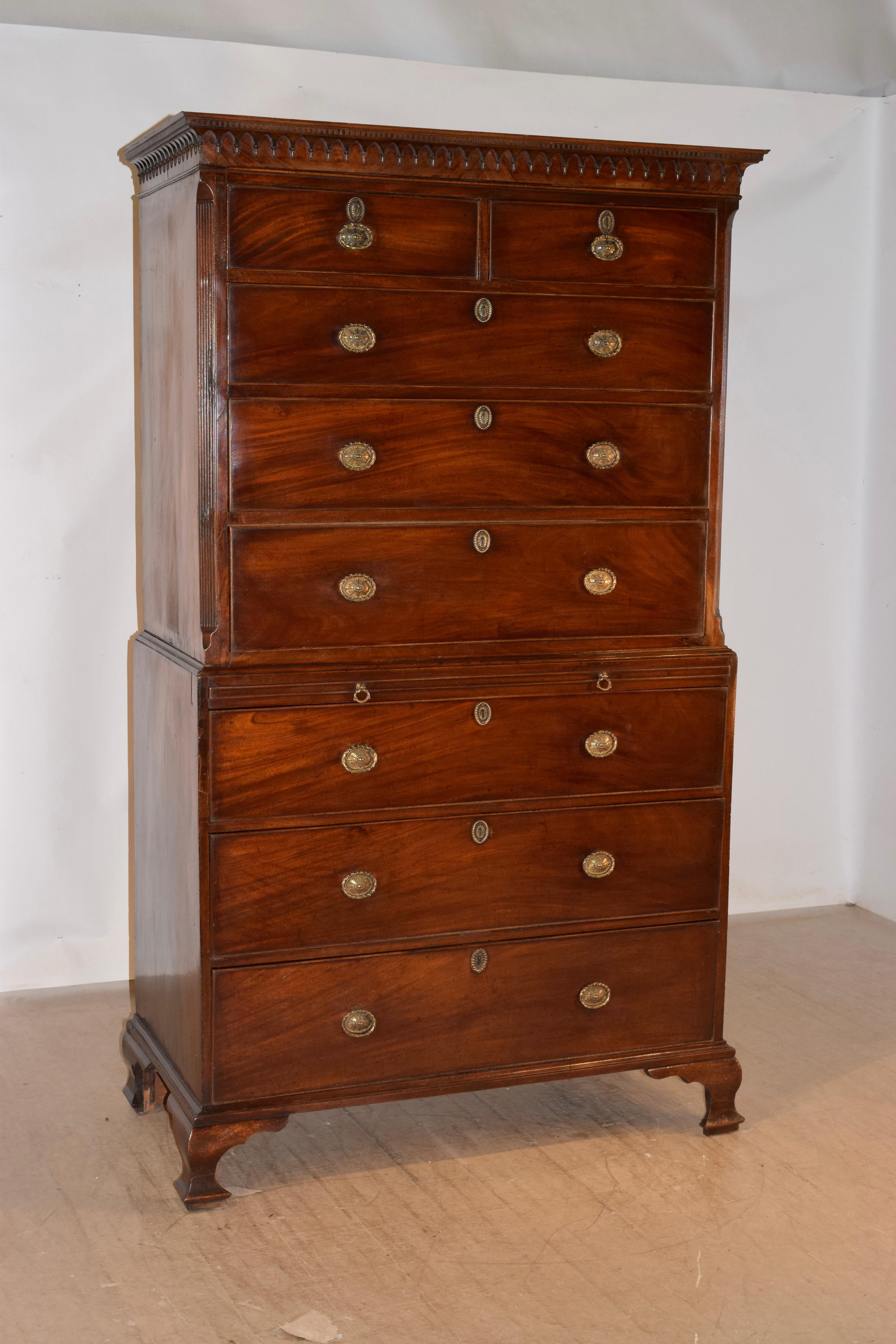 Chippendale Cassapanca in mogano del XVIII secolo in vendita
