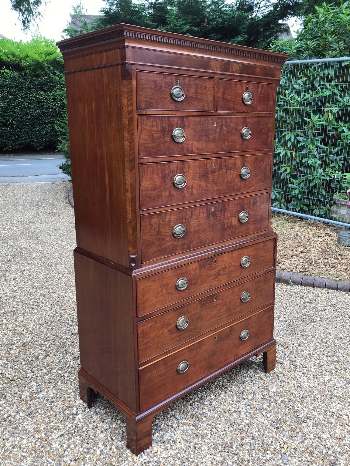 British 18th Century Mahogany Chest on Chest 'Tallboy' For Sale
