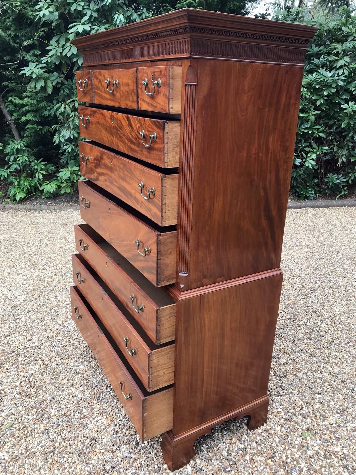 Hand-Crafted 18th Century Mahogany Chest on Chest 'Tallboy'