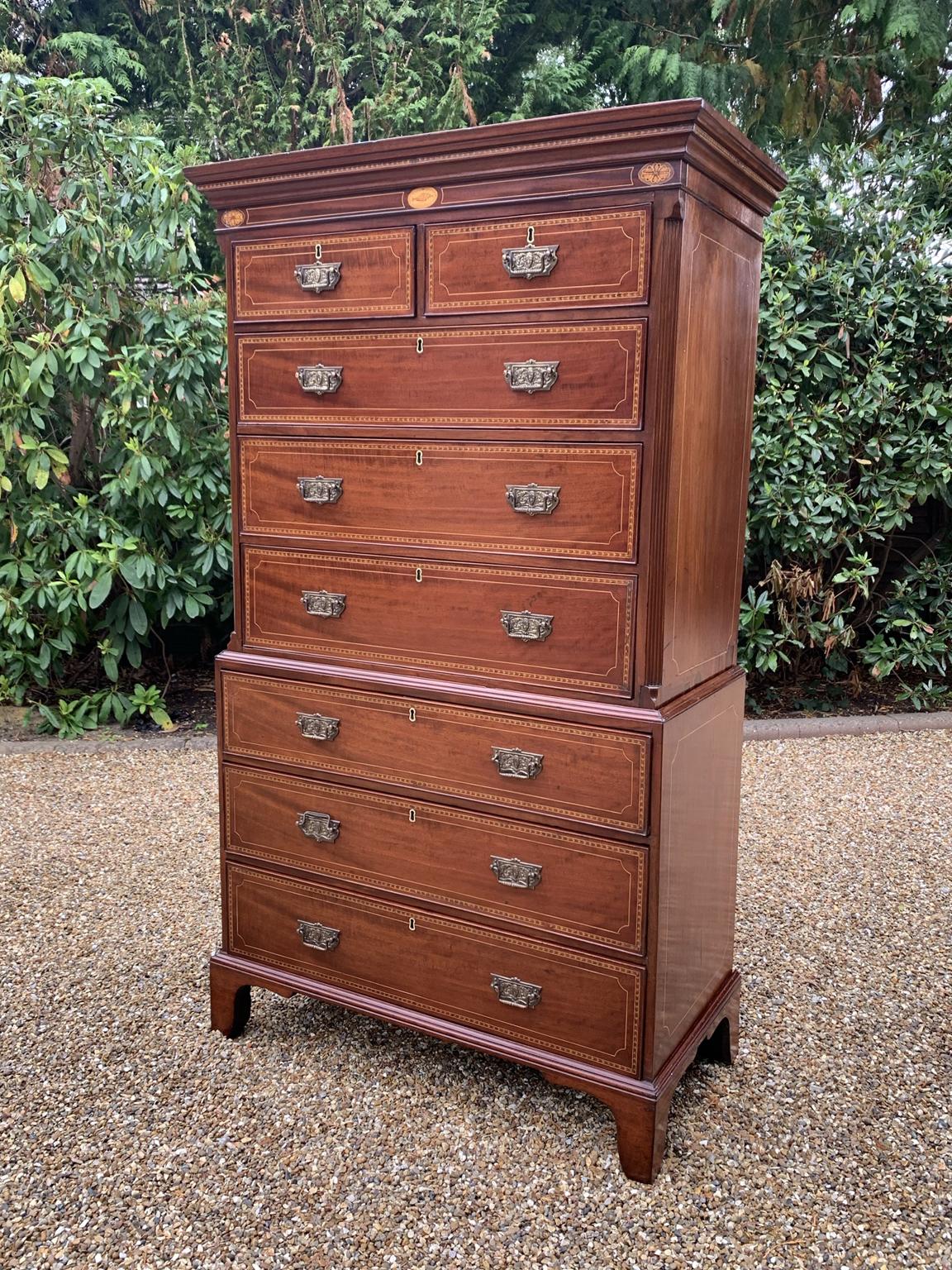 Hand-Crafted 18th Century Mahogany Chest On Chest (Tallboy)