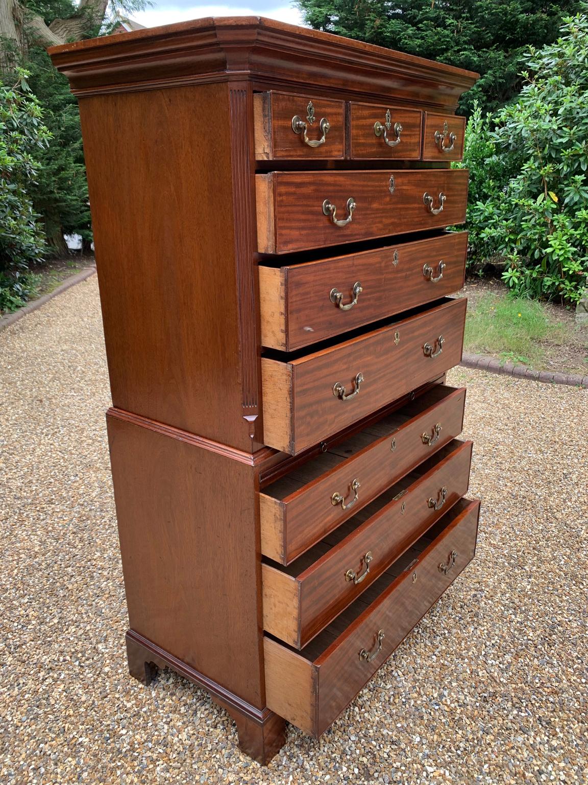 18th Century Mahogany Chest on Chest / Tallboy In Excellent Condition In Richmond, Surrey