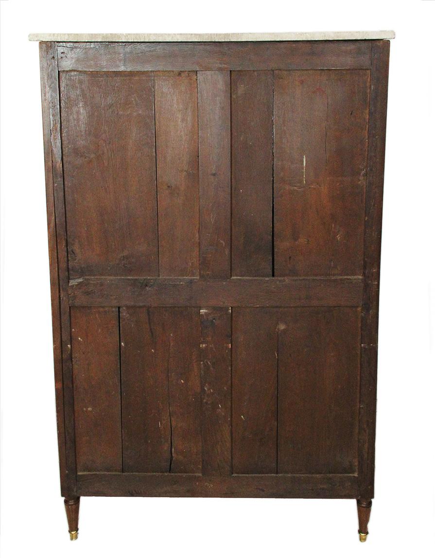 Carrara Marble 18th Century Mahogany Chest Stamped Conrad Mauter in Mahogany and White Marble For Sale