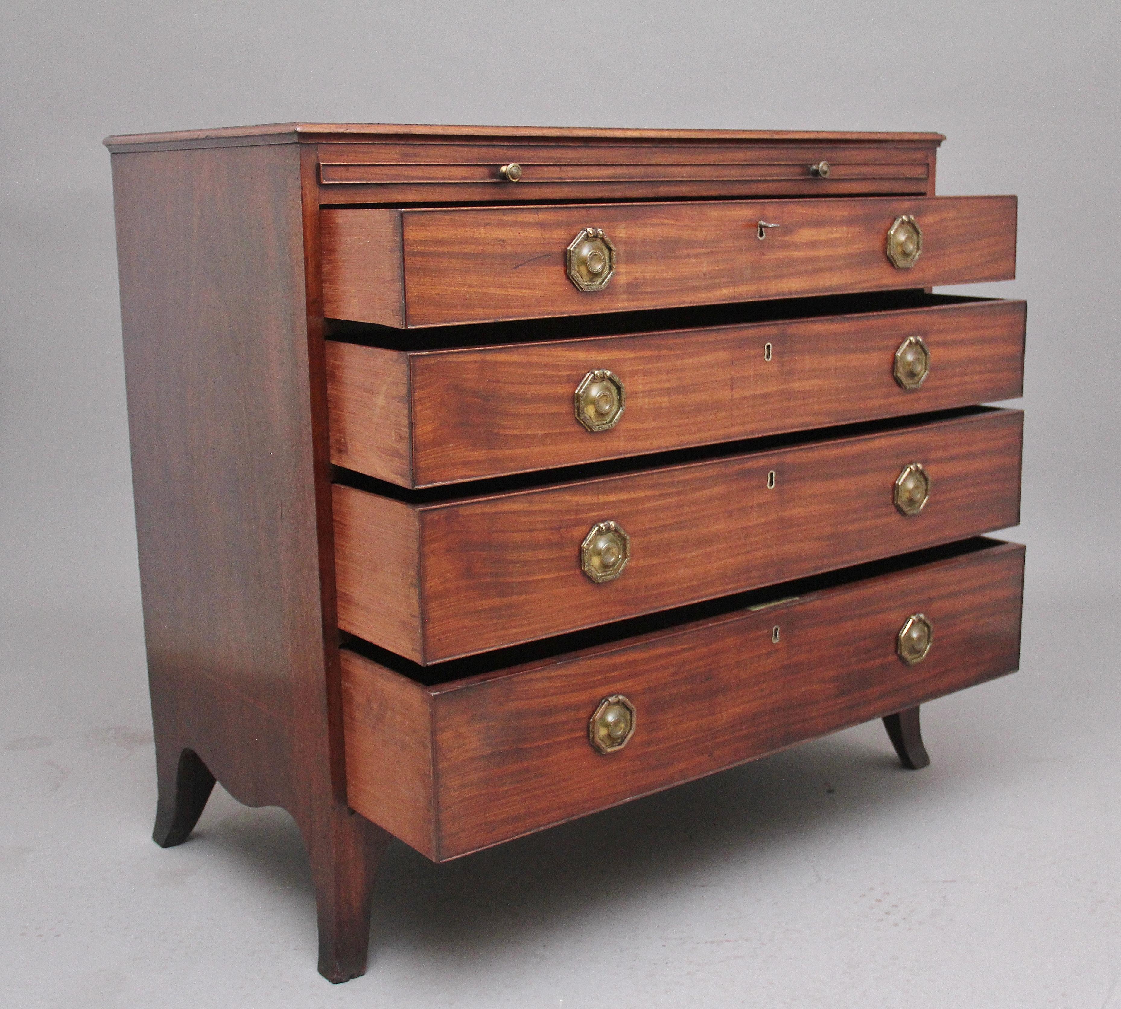 Late 18th Century 18th Century Mahogany Chest with Brushing Slide For Sale