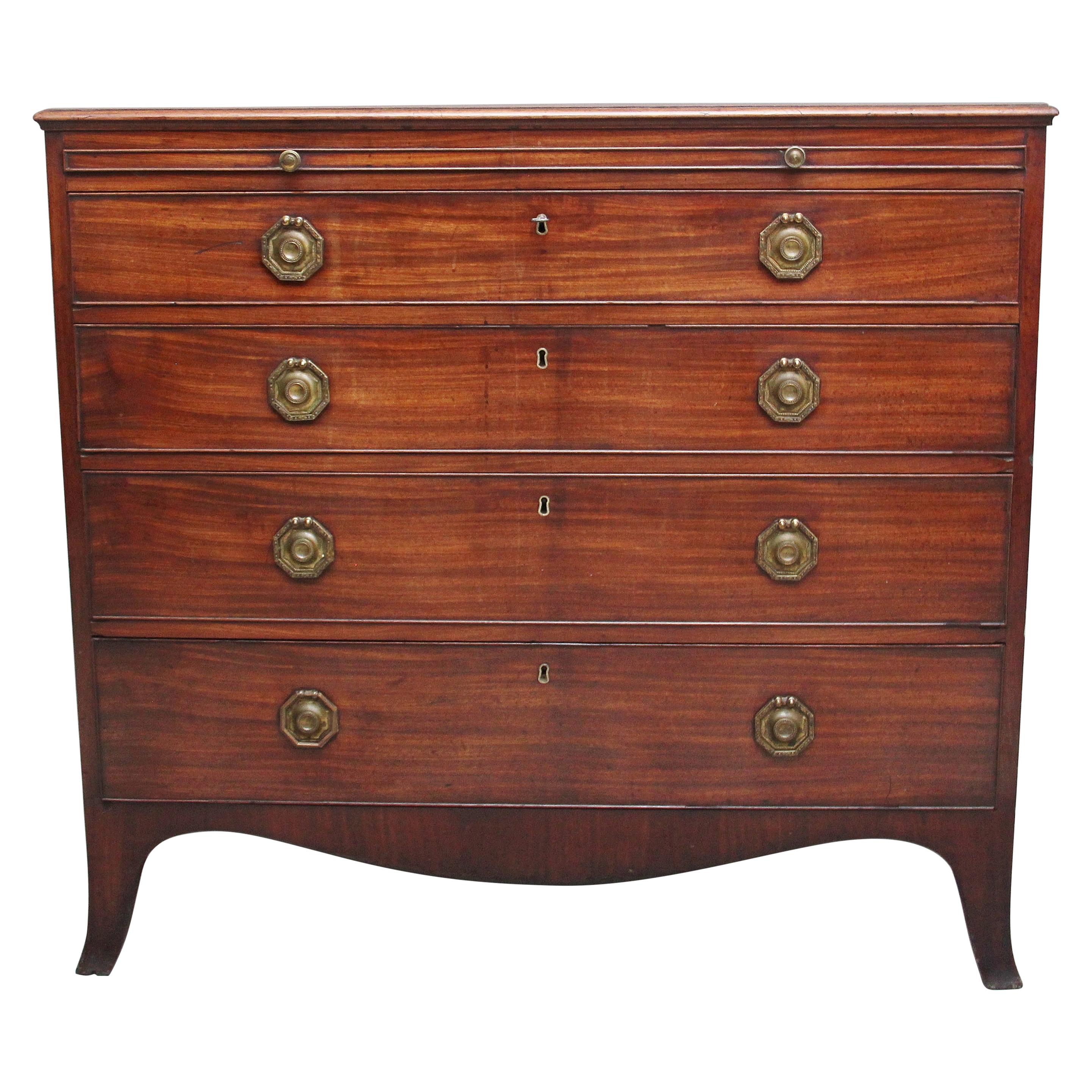 18th Century Mahogany Chest with Brushing Slide