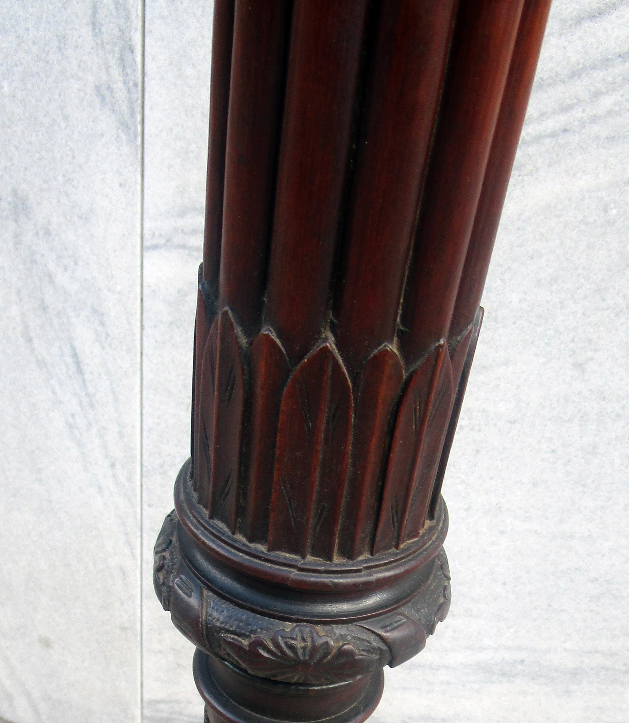18th Century Mahogany Chippendale Column Plant Stand 5