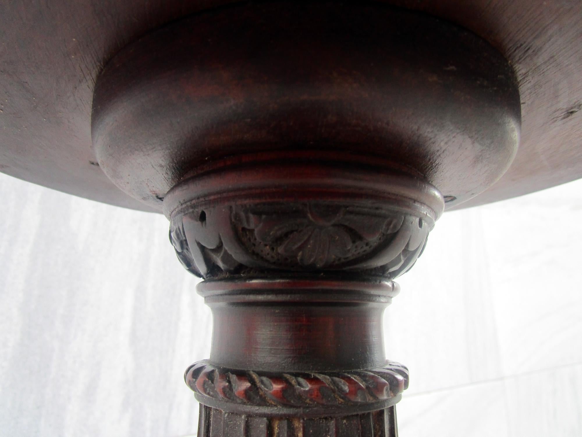 18th Century Mahogany Chippendale Column Plant Stand 6