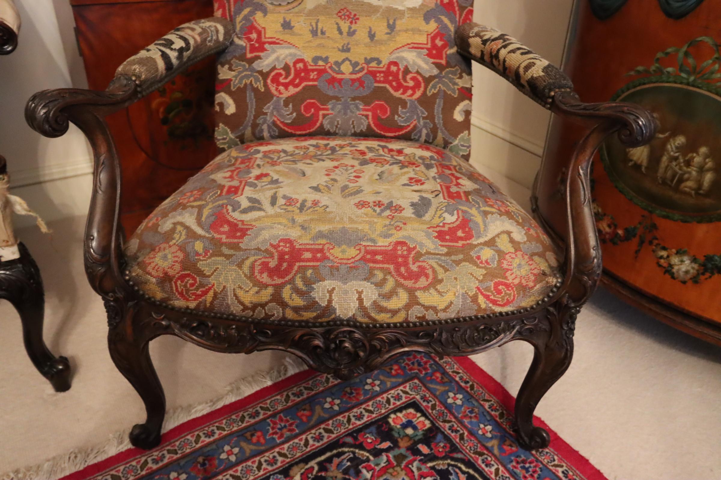 18th Century Mahogany Chippendale Library Chair For Sale 2