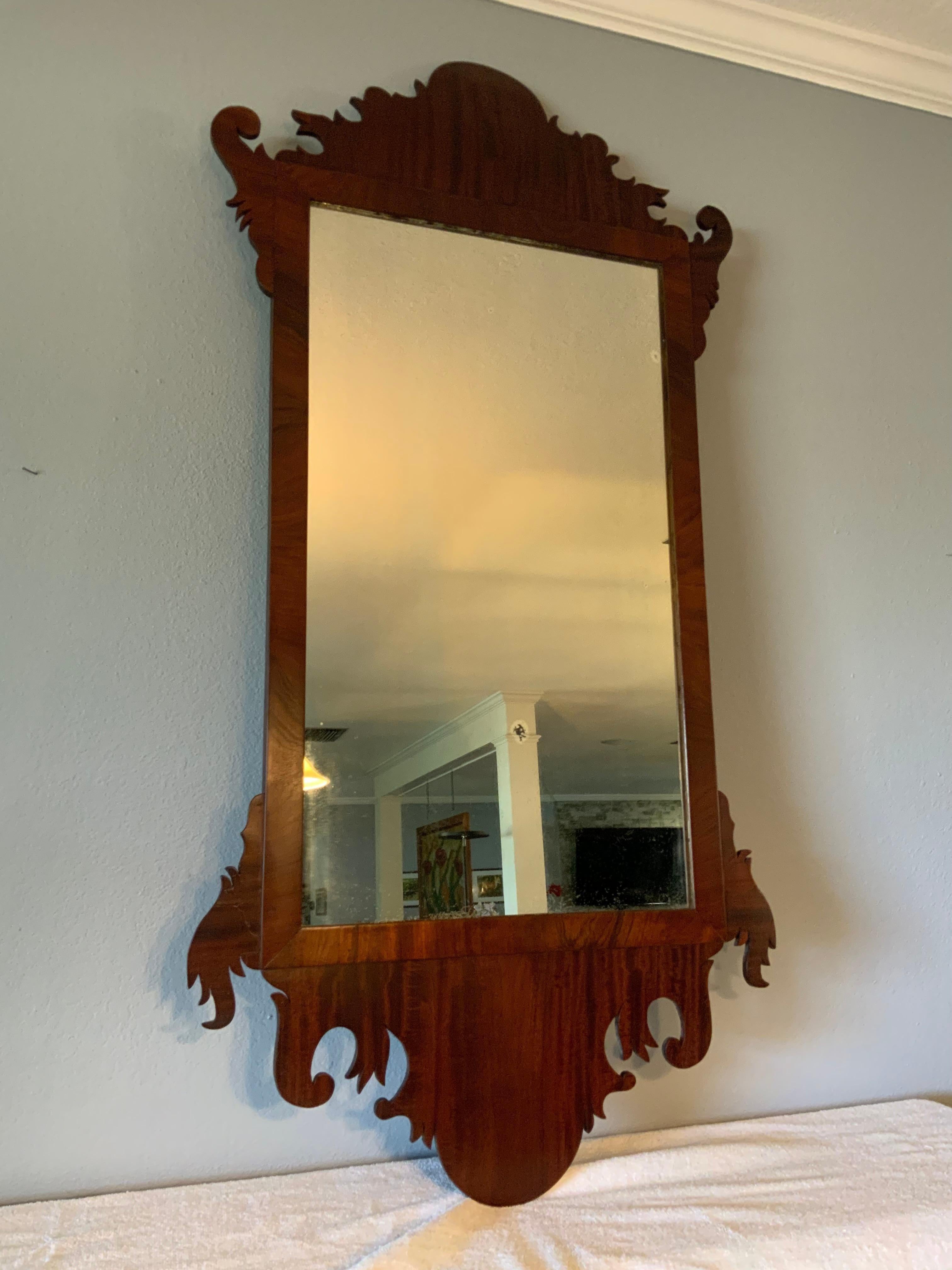 18th Century Mahogany Chippendale Mirror For Sale 11
