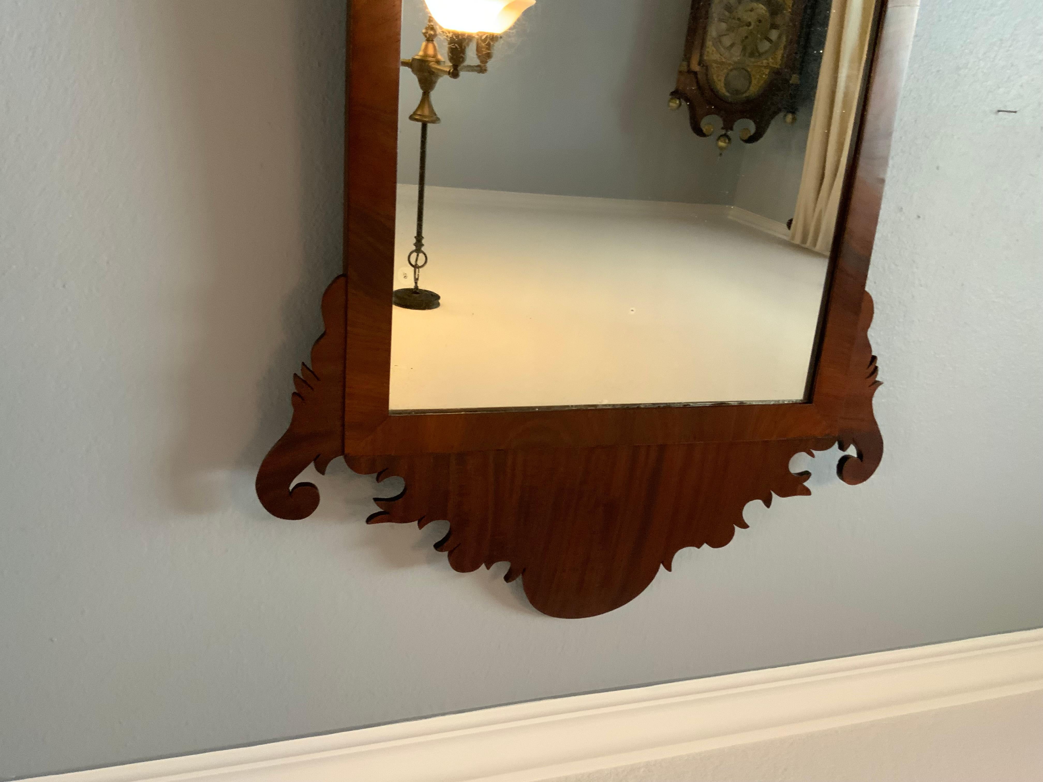 18th Century Mahogany Chippendale Mirror In Good Condition For Sale In Bradenton, FL