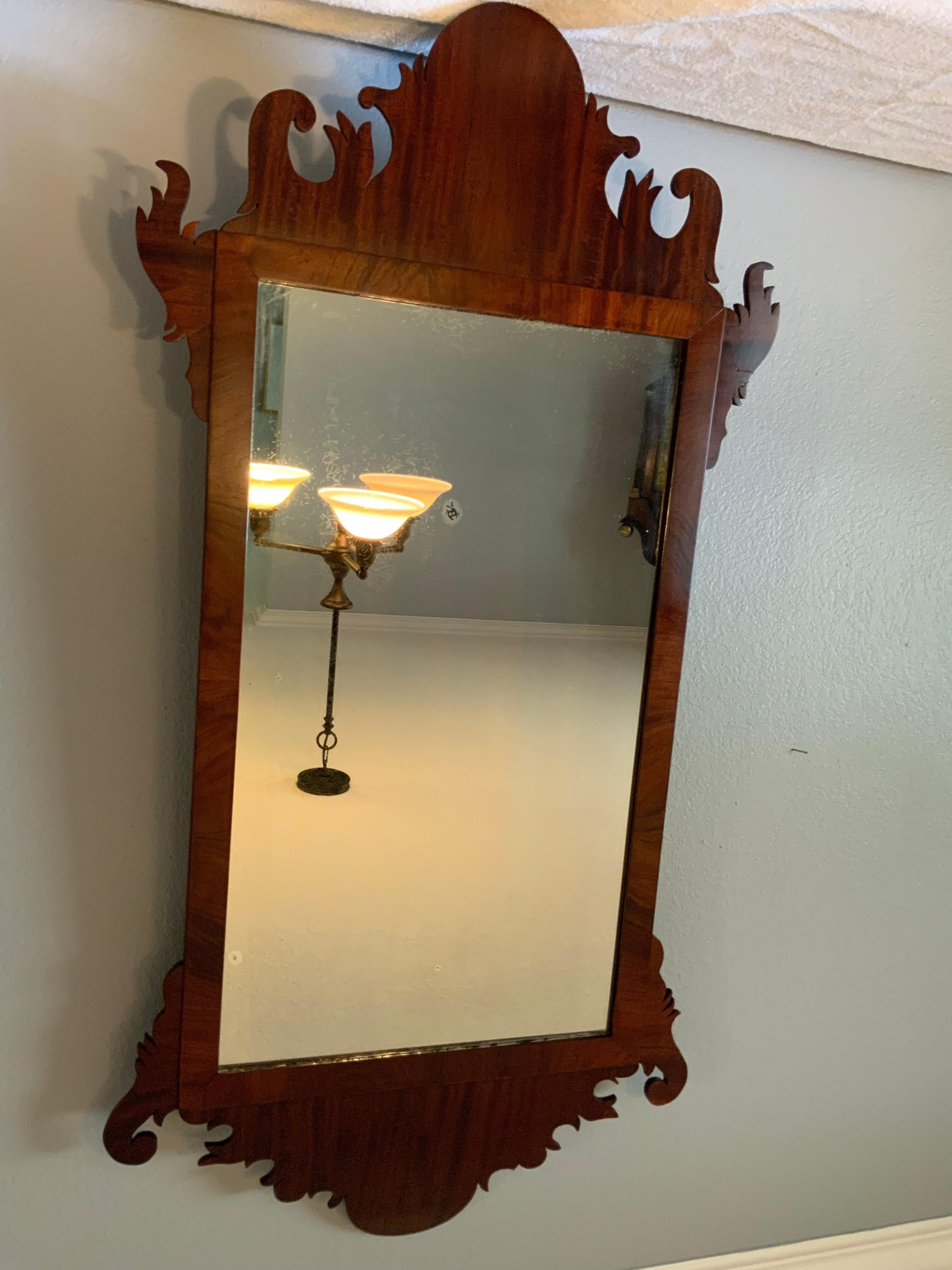 18th Century Mahogany Chippendale Mirror For Sale 1