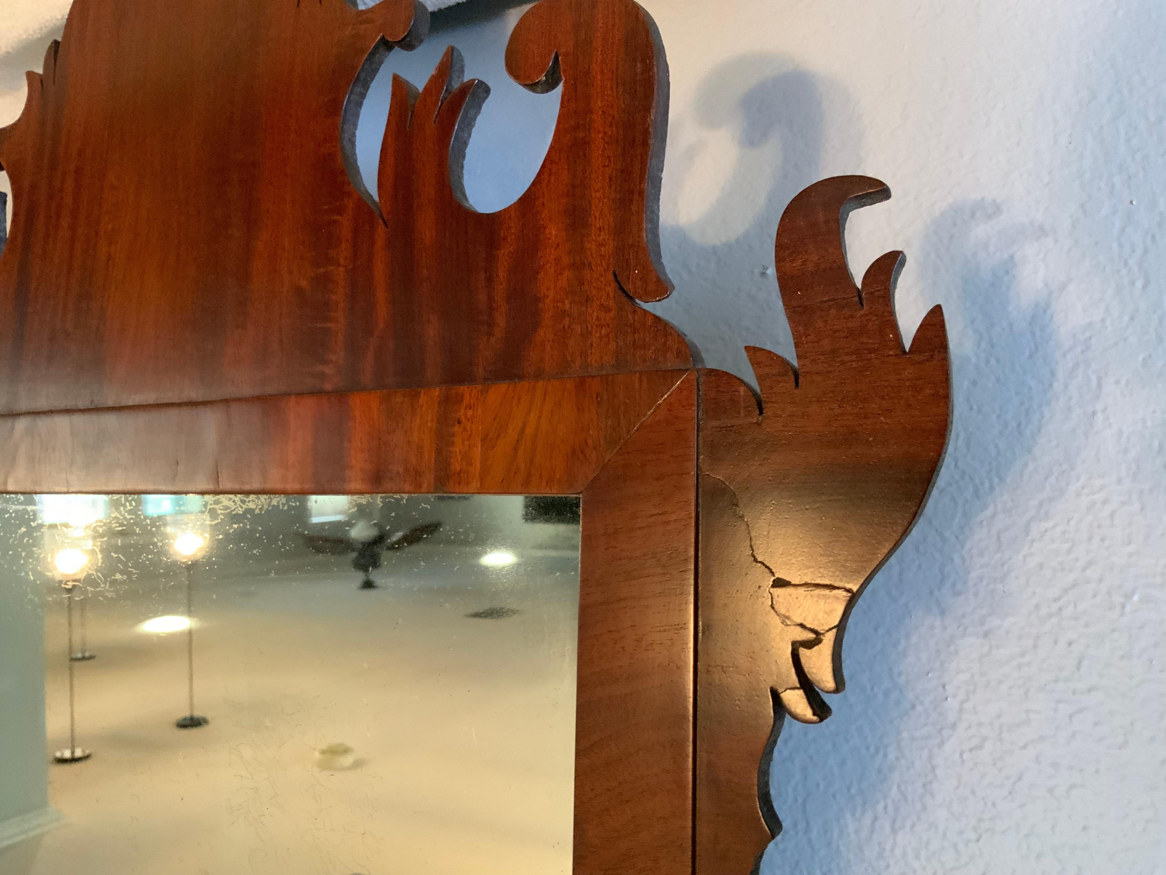 18th Century Mahogany Chippendale Mirror For Sale 3