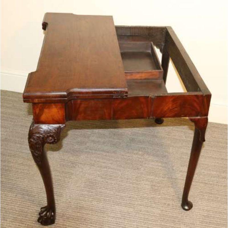 18th Century Mahogany Concertina Action card table, Circa 1750

A very good Irish concertina action card table standing on bold carved legs with paw feet, a shaped frieze with a flame mahogany veneer and a figured mahogany top with a fine moulded
