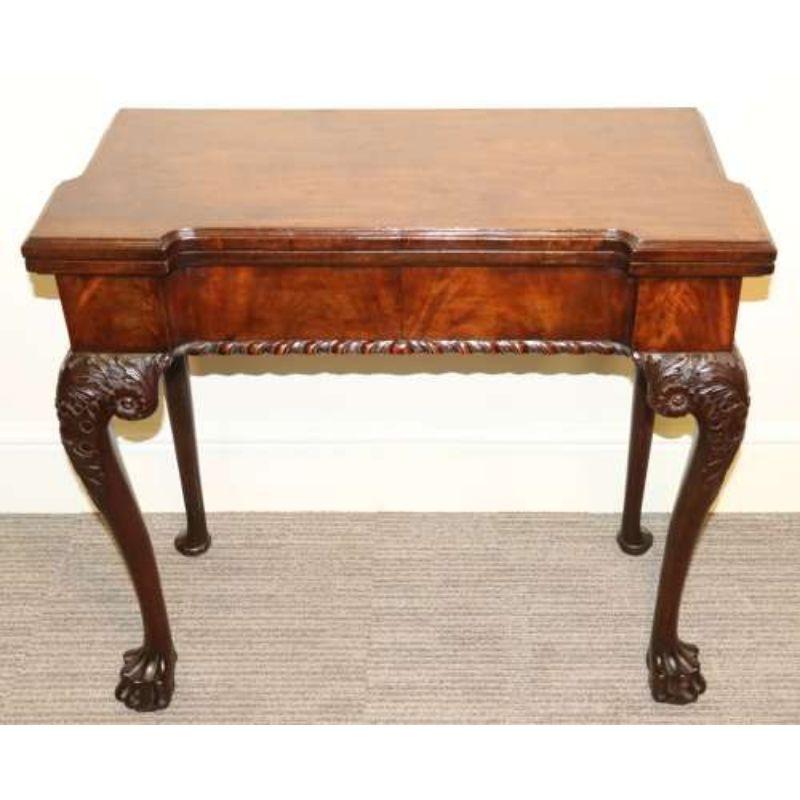 18th Century and Earlier 18th Century Mahogany Concertina Action Card Table, Irish Circa 1750 For Sale