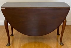 18th Century Mahogany Drop-Leaf Table with Hoof Feet
