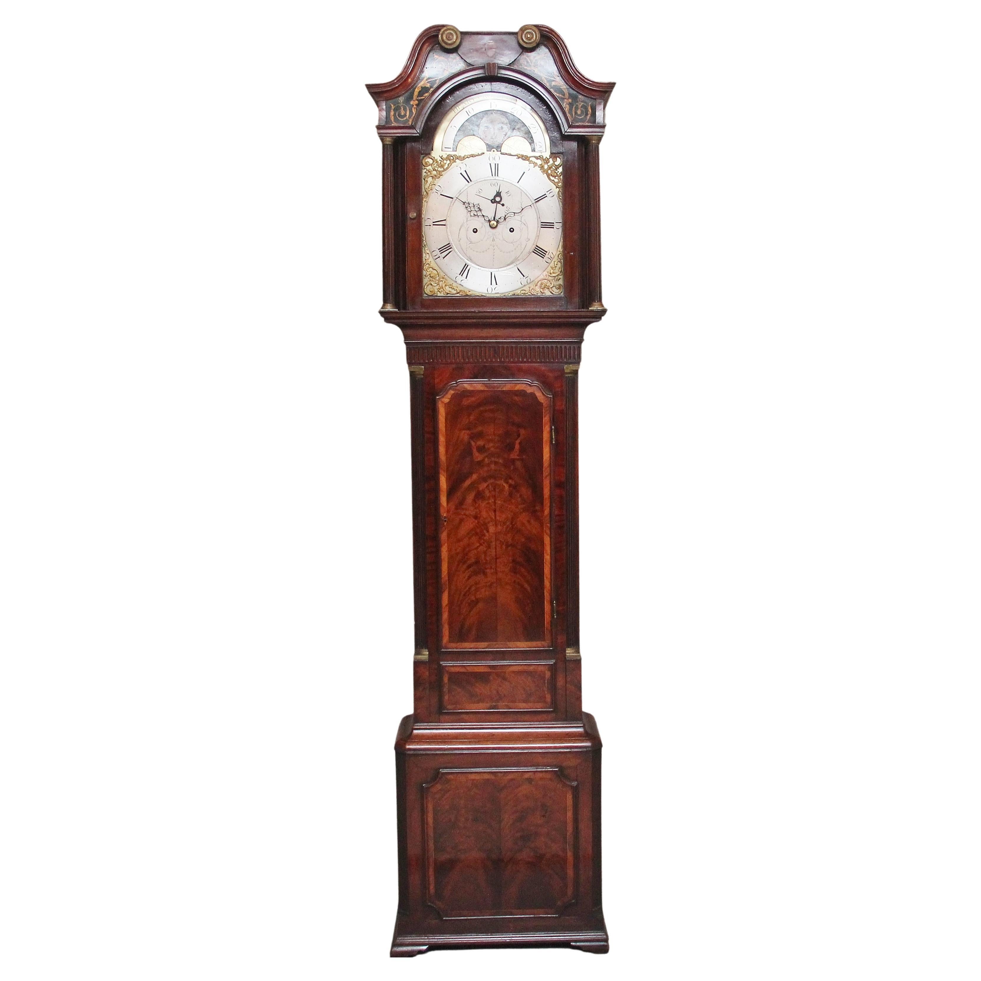 18th Century Mahogany Eight Day Long Case Clock by Henry Cross of Bristol
