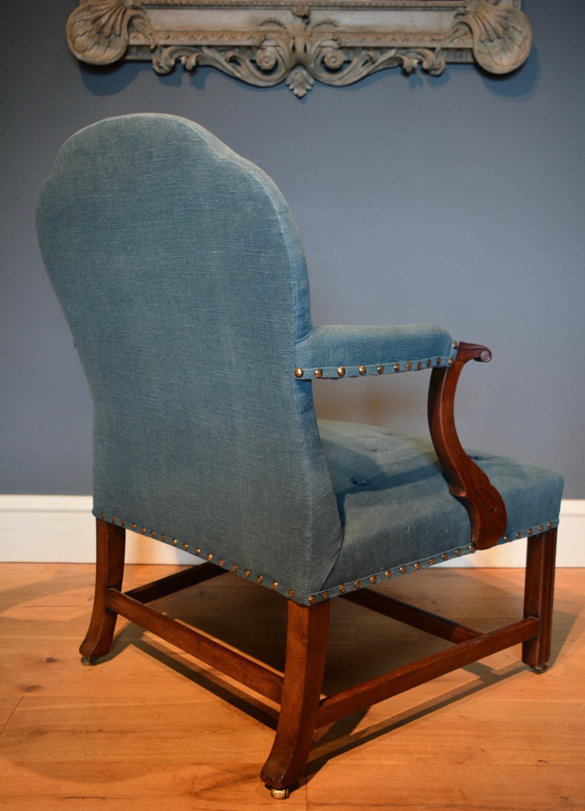 English 18th Century Mahogany Gainsborough Chair