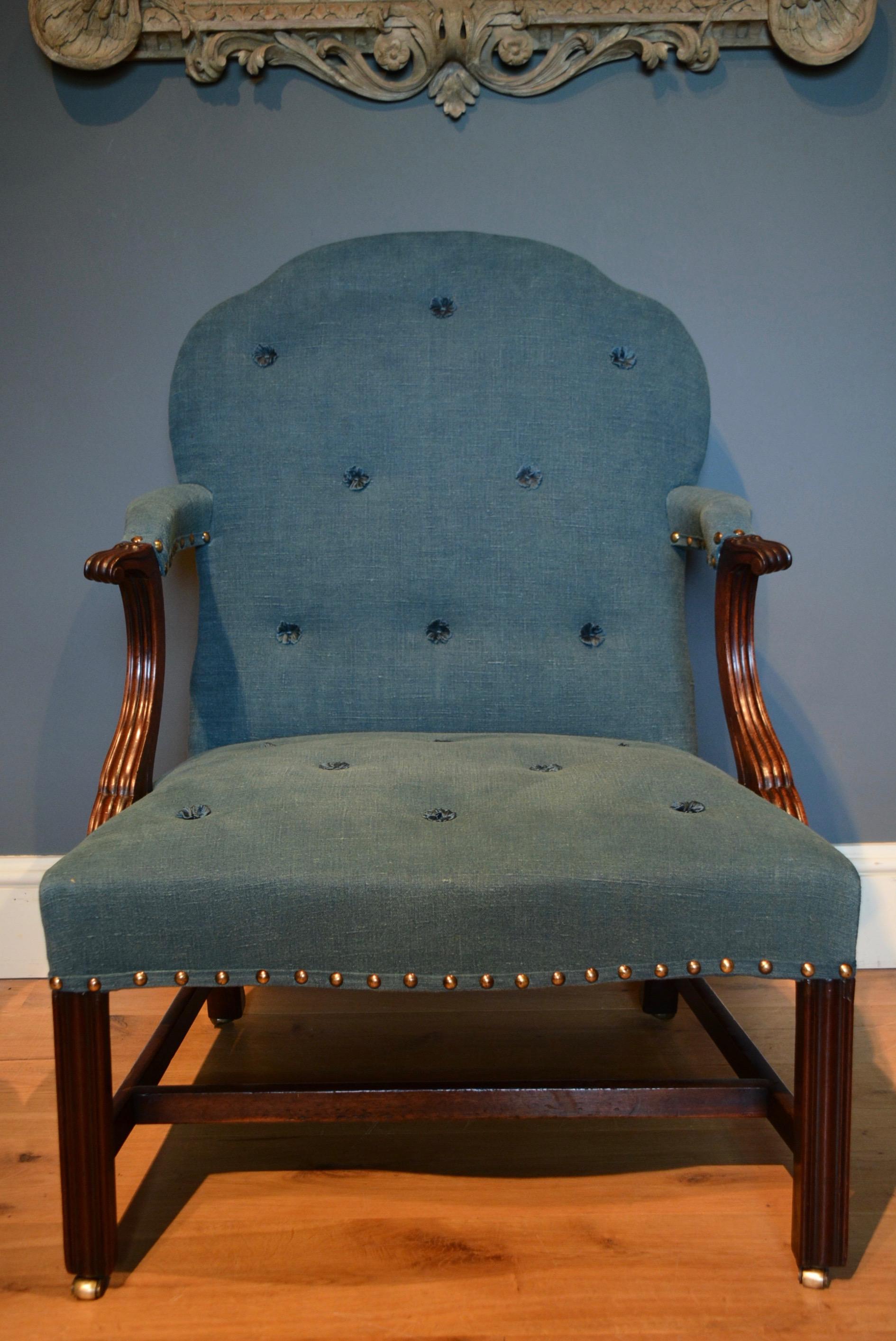 18th Century Mahogany Gainsborough Chair 1