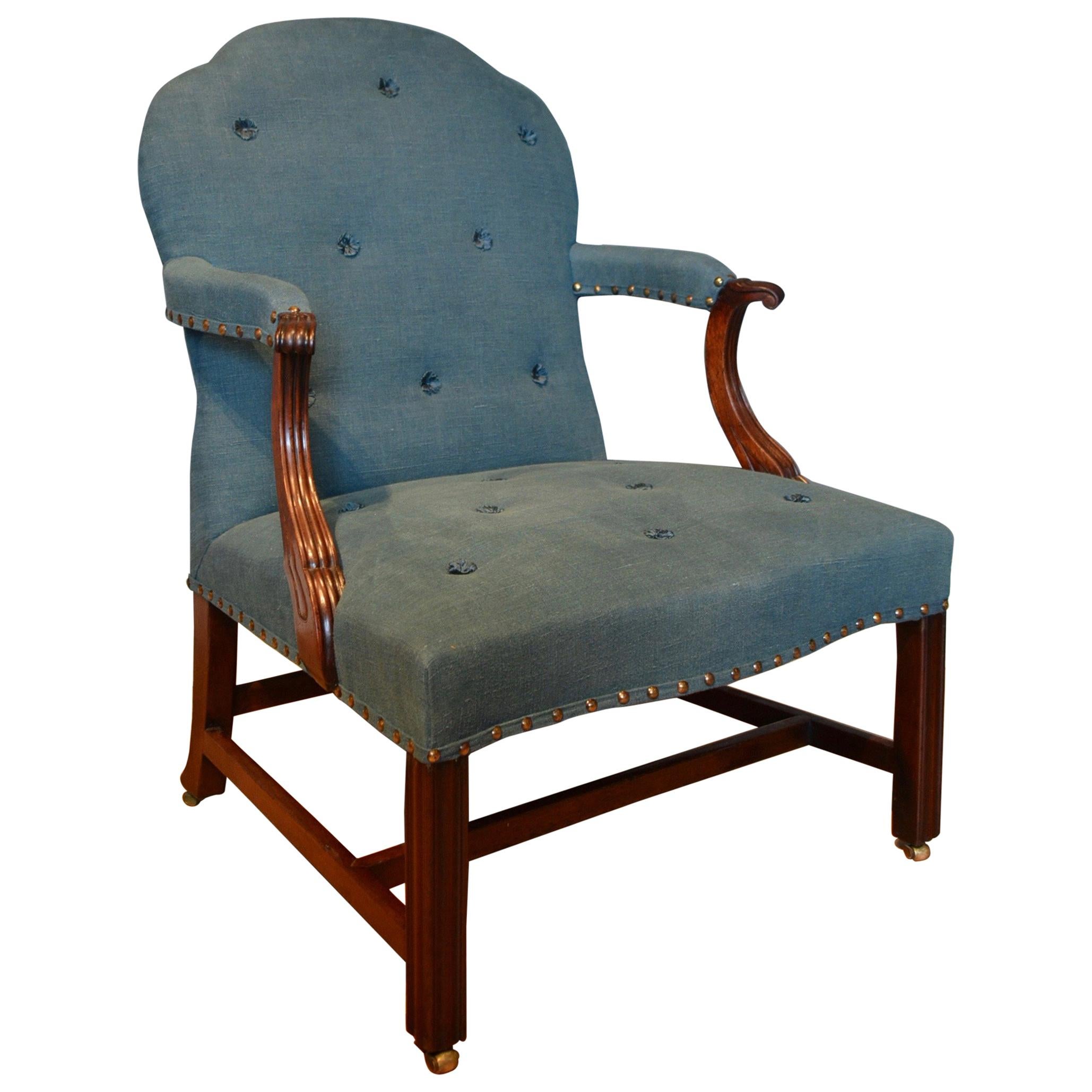 18th Century Mahogany Gainsborough Chair