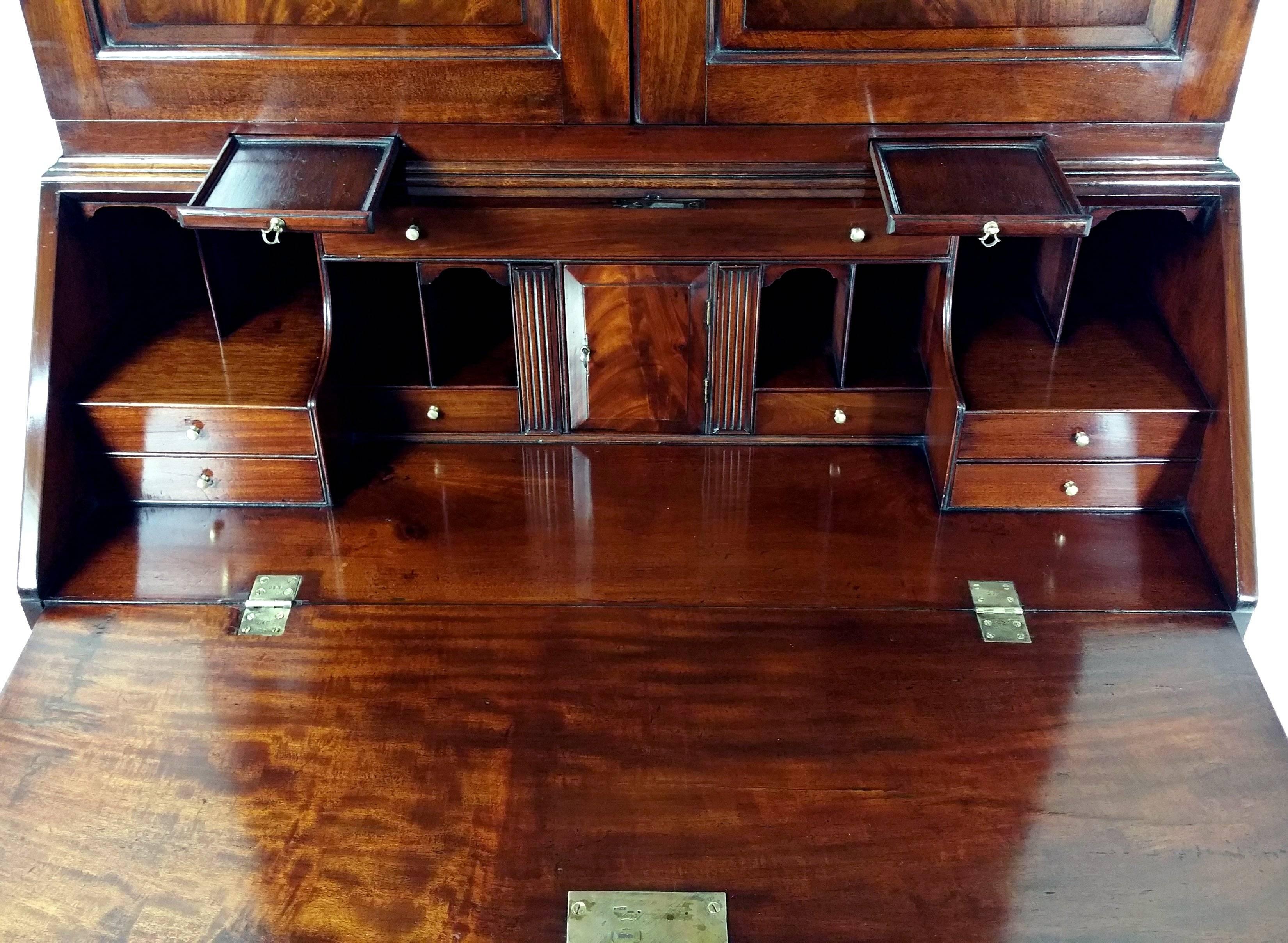 Brass 18th Century Mahogany Gentlemen’s Bureau Cabinet