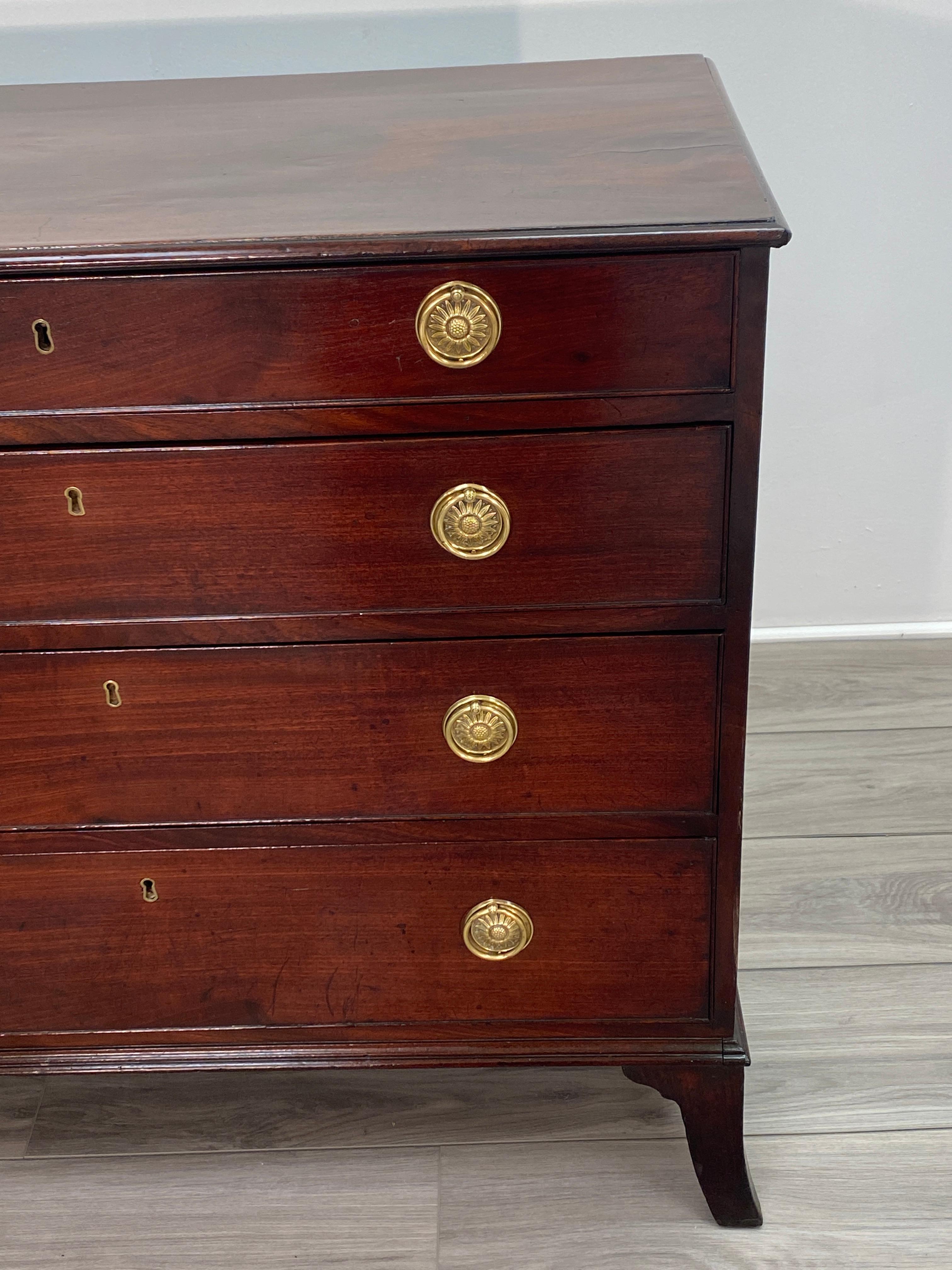 Polished 18th Century Mahogany George III Chest of Drawers