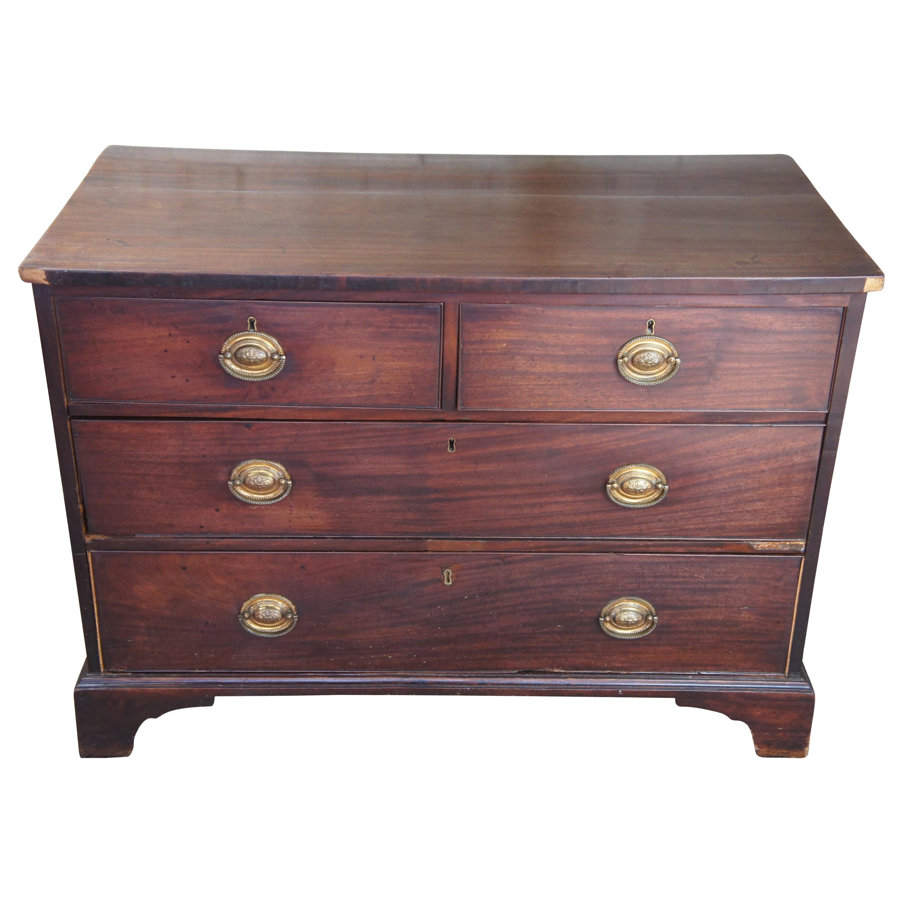 Antique Late 18th Century Mahogany English Georgian Chest of Drawers Dresser