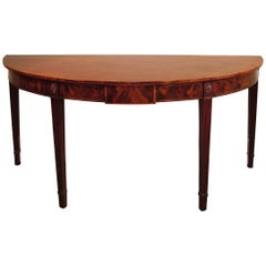 18th Century Mahogany Half Round Console or Serving Table