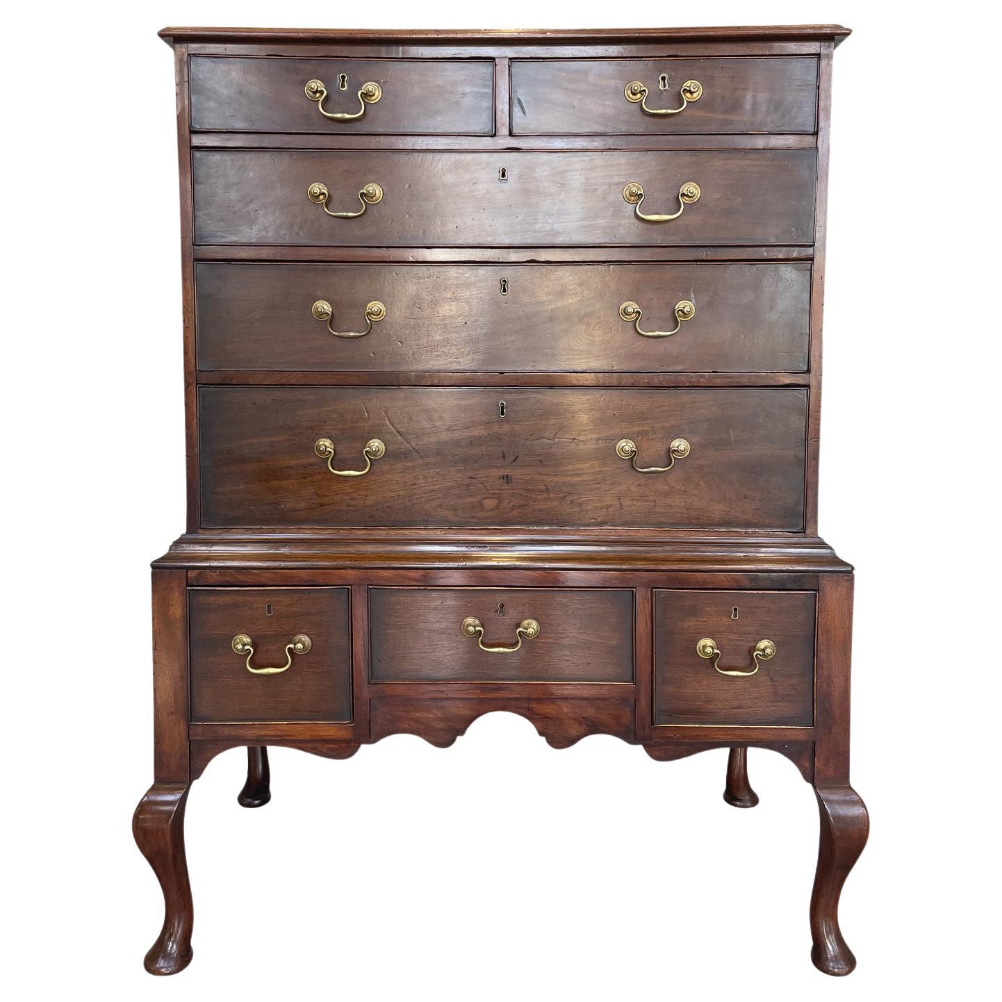 18th Century Mahogany Highboy Chest of Drawers