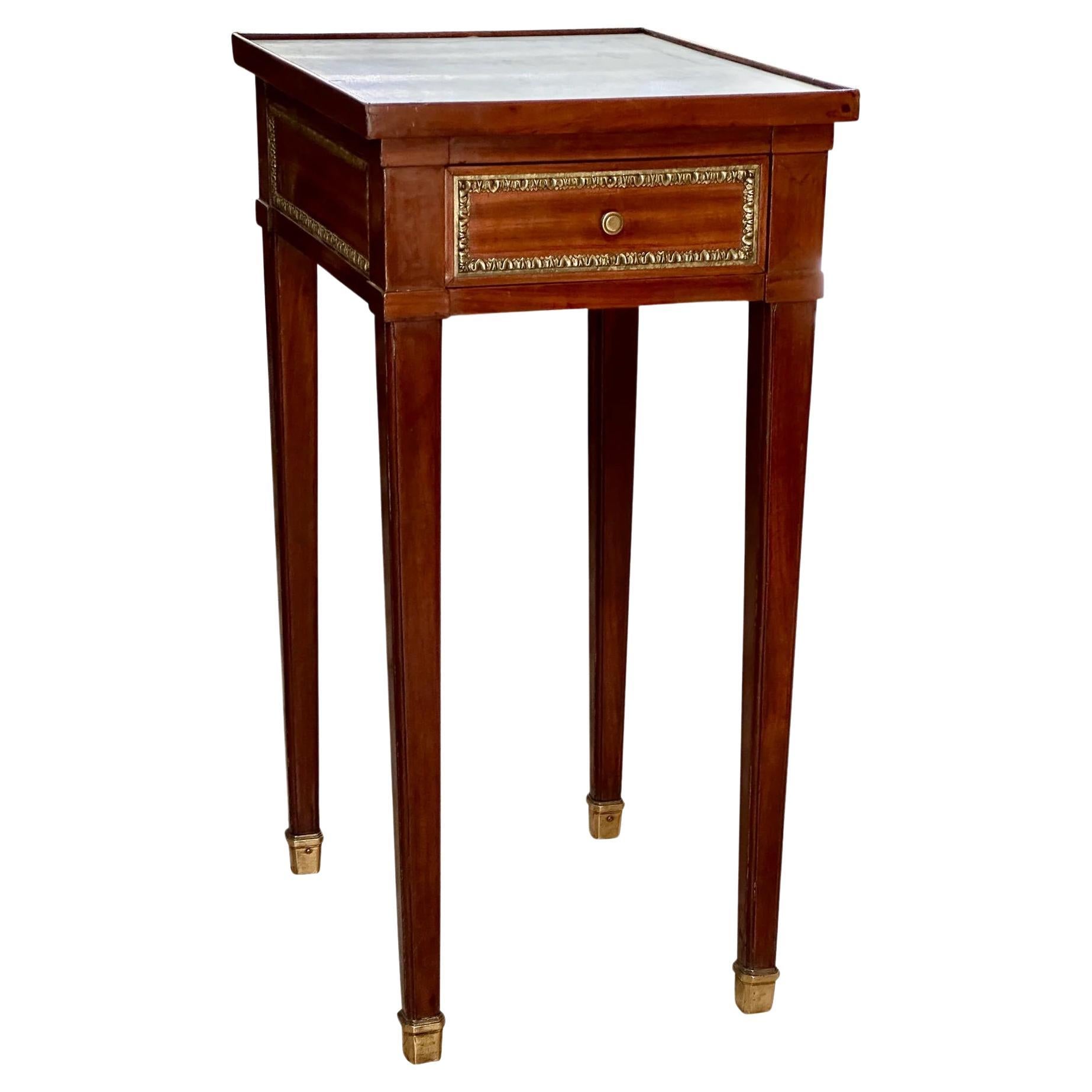 18th Century Mahogany Leleu Stamped Side Table, Louis XV Period