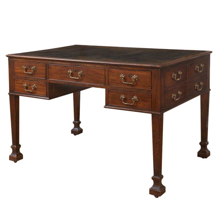 18th Century Mahogany Library Writing Table in the manner of Thomas Chippendale For Sale
