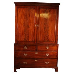 18th-century Mahogany Linen Press