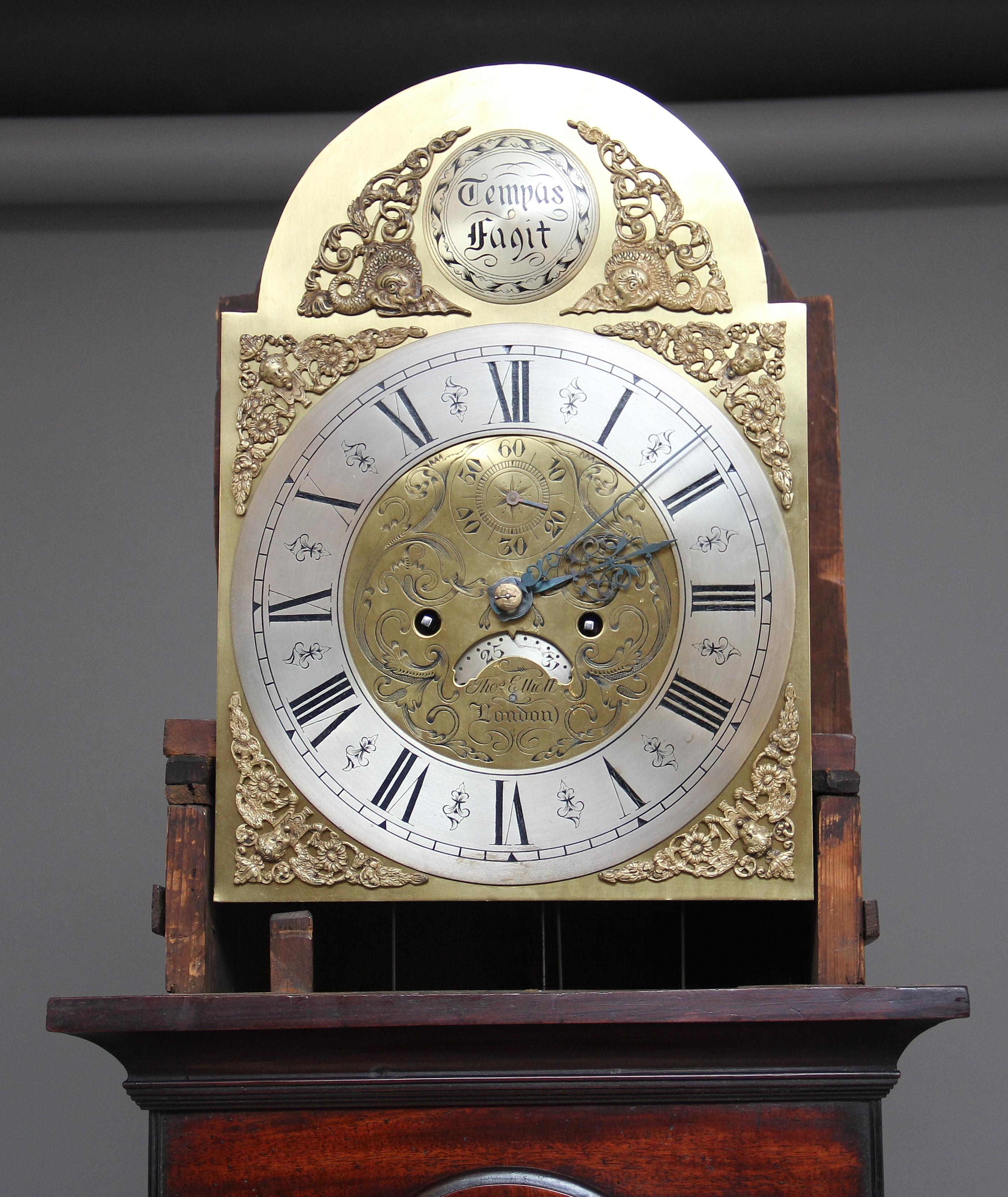 18th Century Mahogany Long Case Clock 6