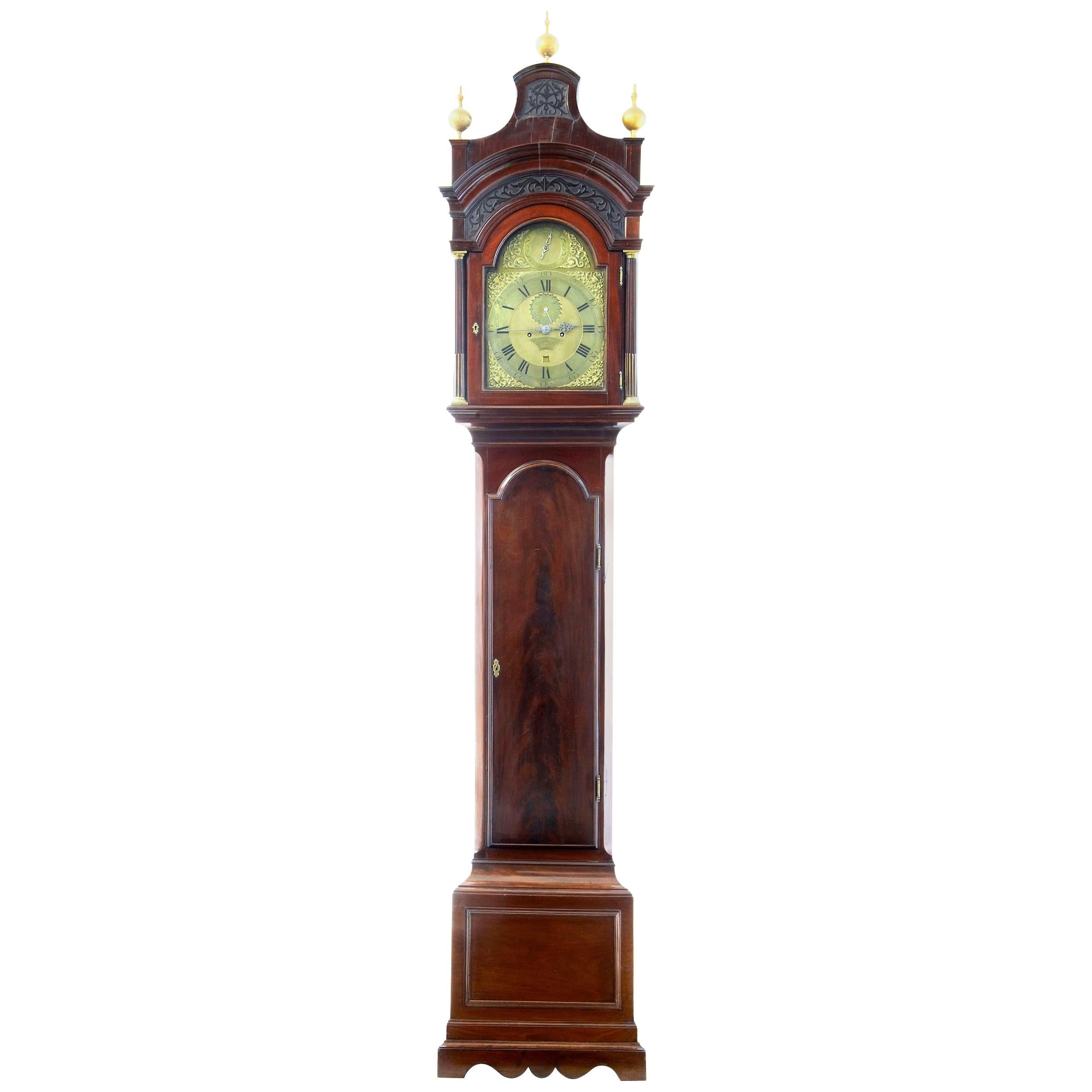18th Century Mahogany Long Case Grandfather Clock by Conyers Dunlop of London