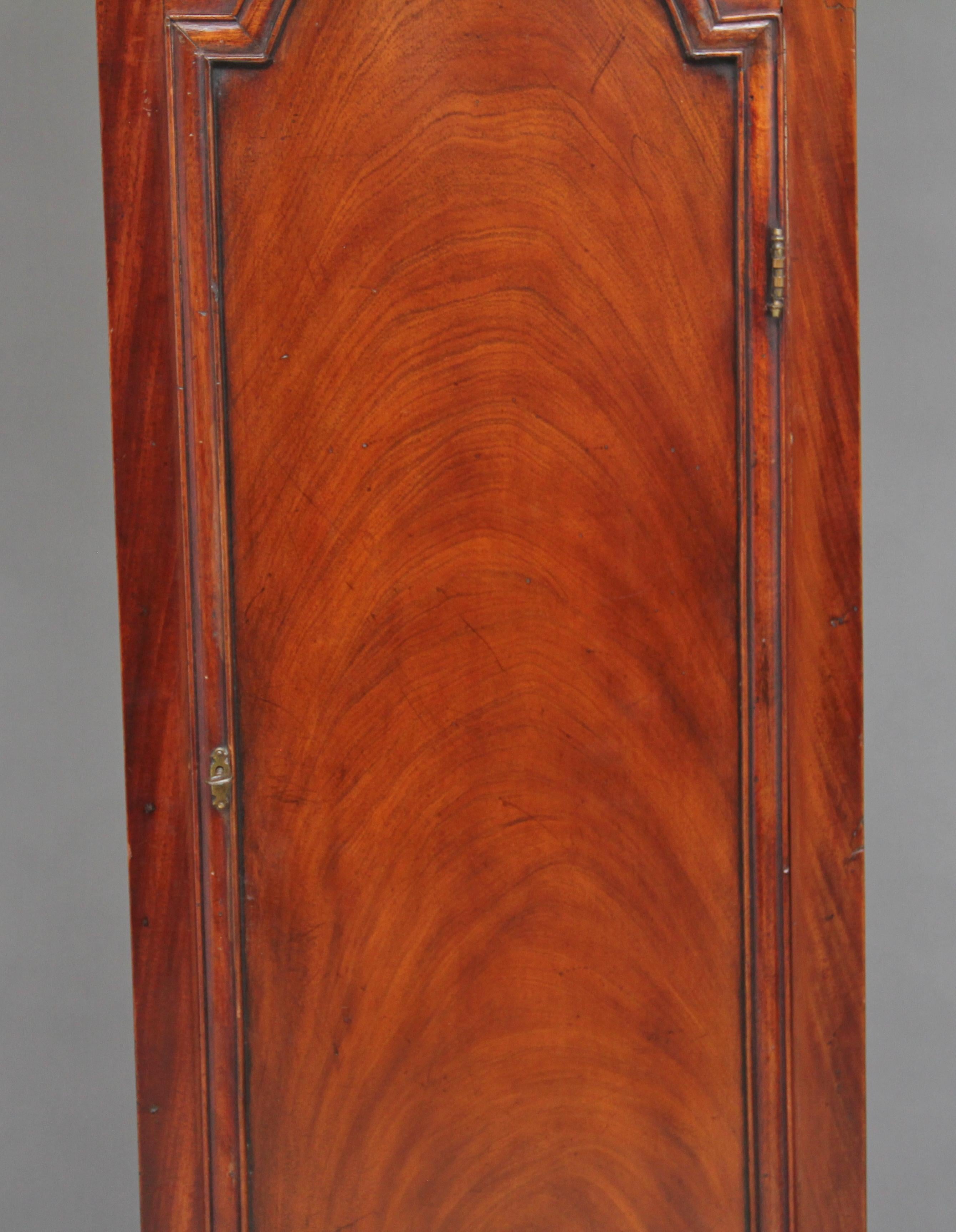 18th Century Mahogany Longcase Clock by John Wood of Grantham For Sale 4